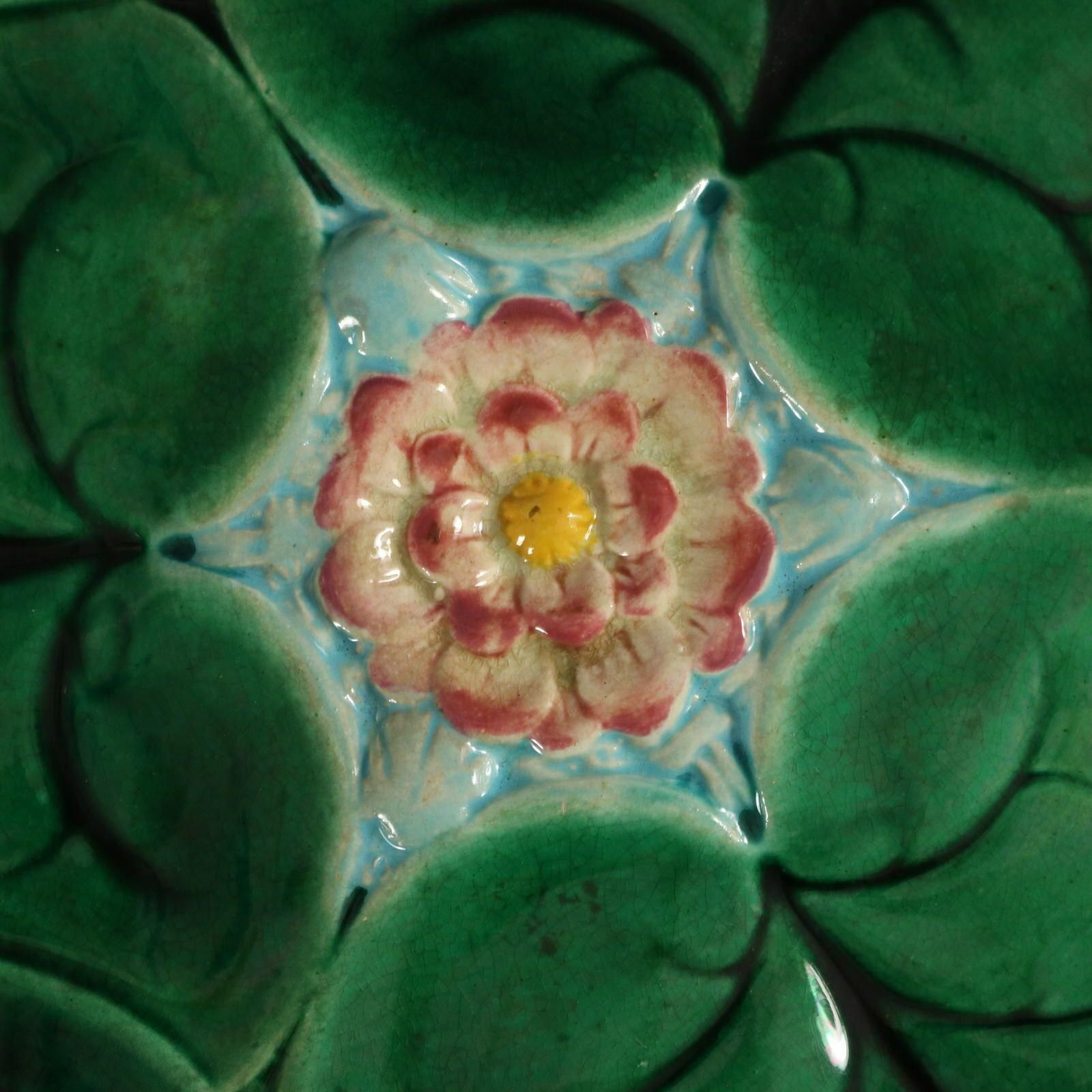 George Jones Majolica Lily Compote photo for sale