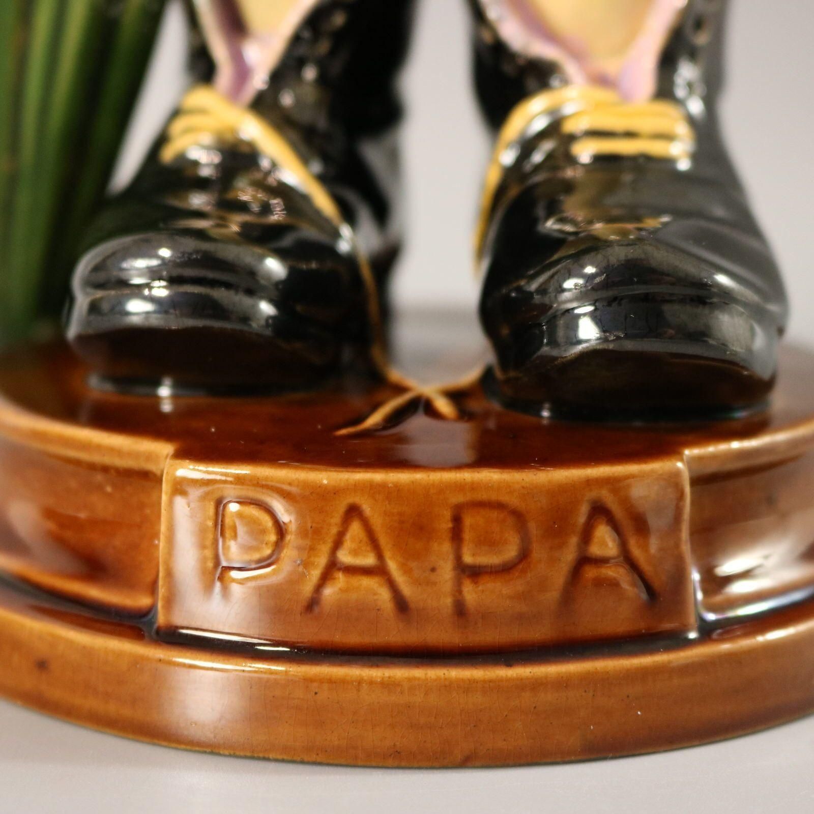 1267.0 Brownfield Majolica Figure Of A Child, Titled Papa photo
