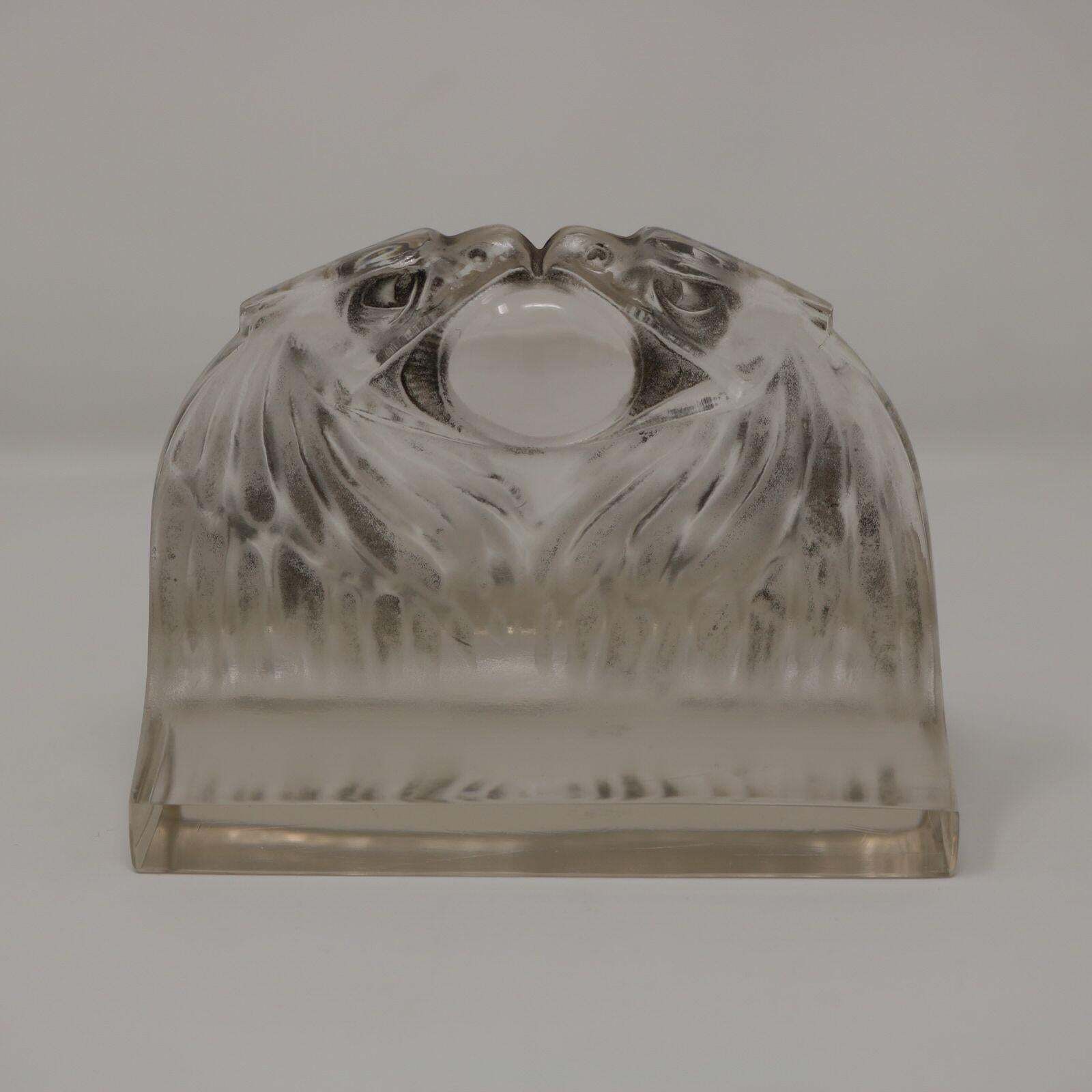 Rene Lalique Glass 'Deux Aigles' Paperweight photo furniture