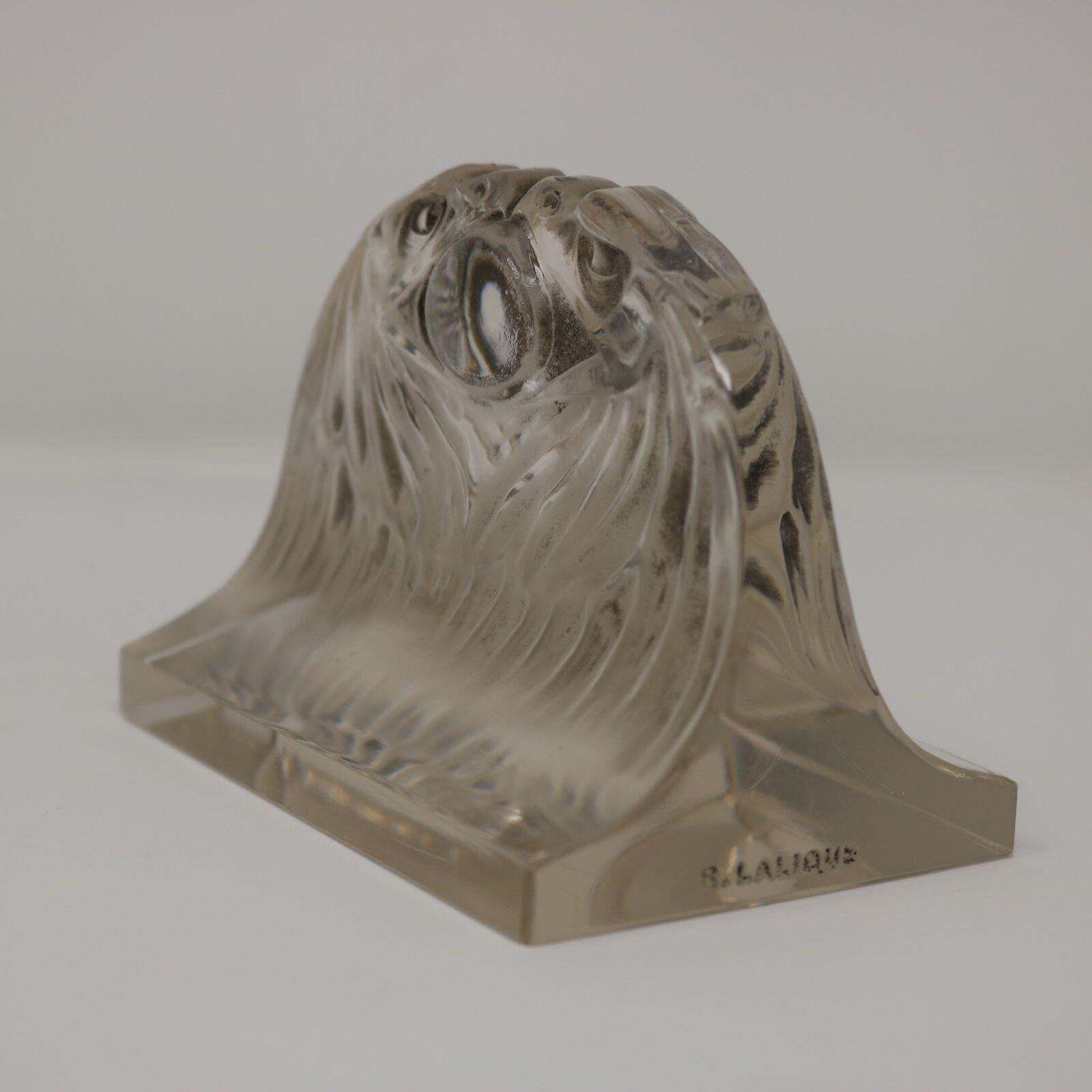 Rene Lalique Glass 'Deux Aigles' Paperweight photo for sale