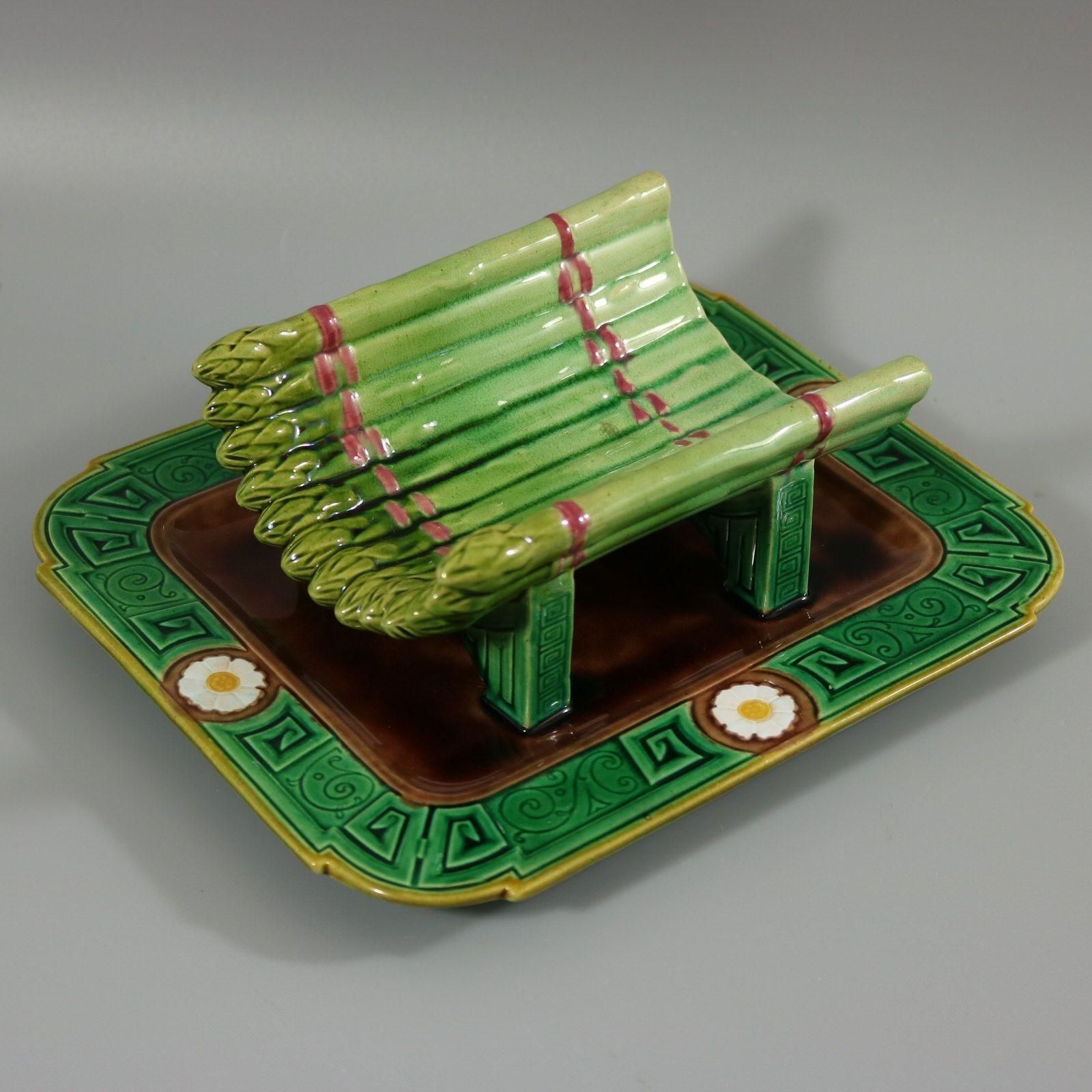 Minton Majolica Asparagus Server photo for sale