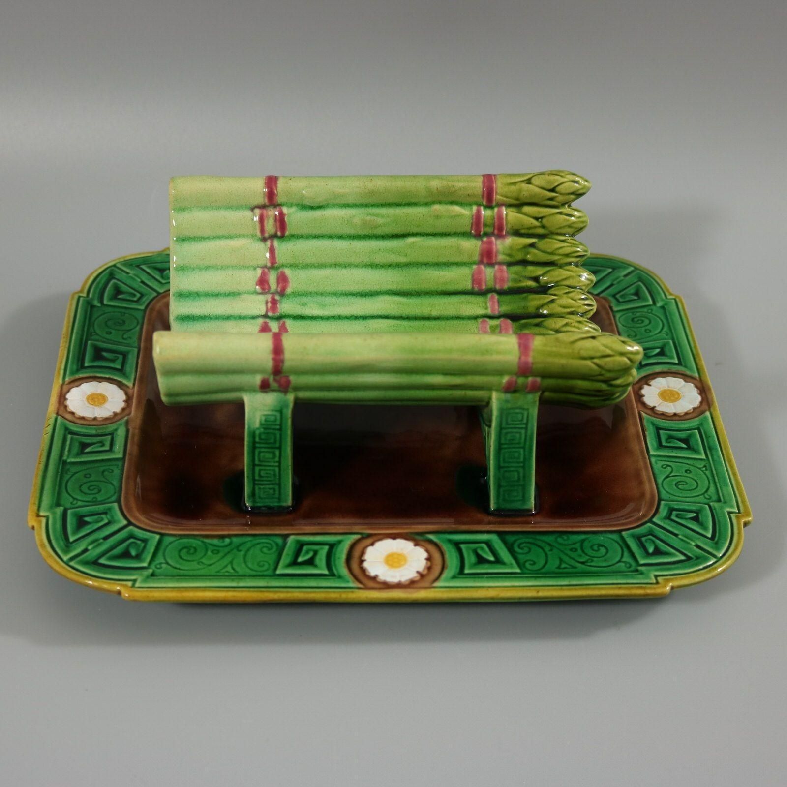 Minton Majolica Asparagus Server photo vintage