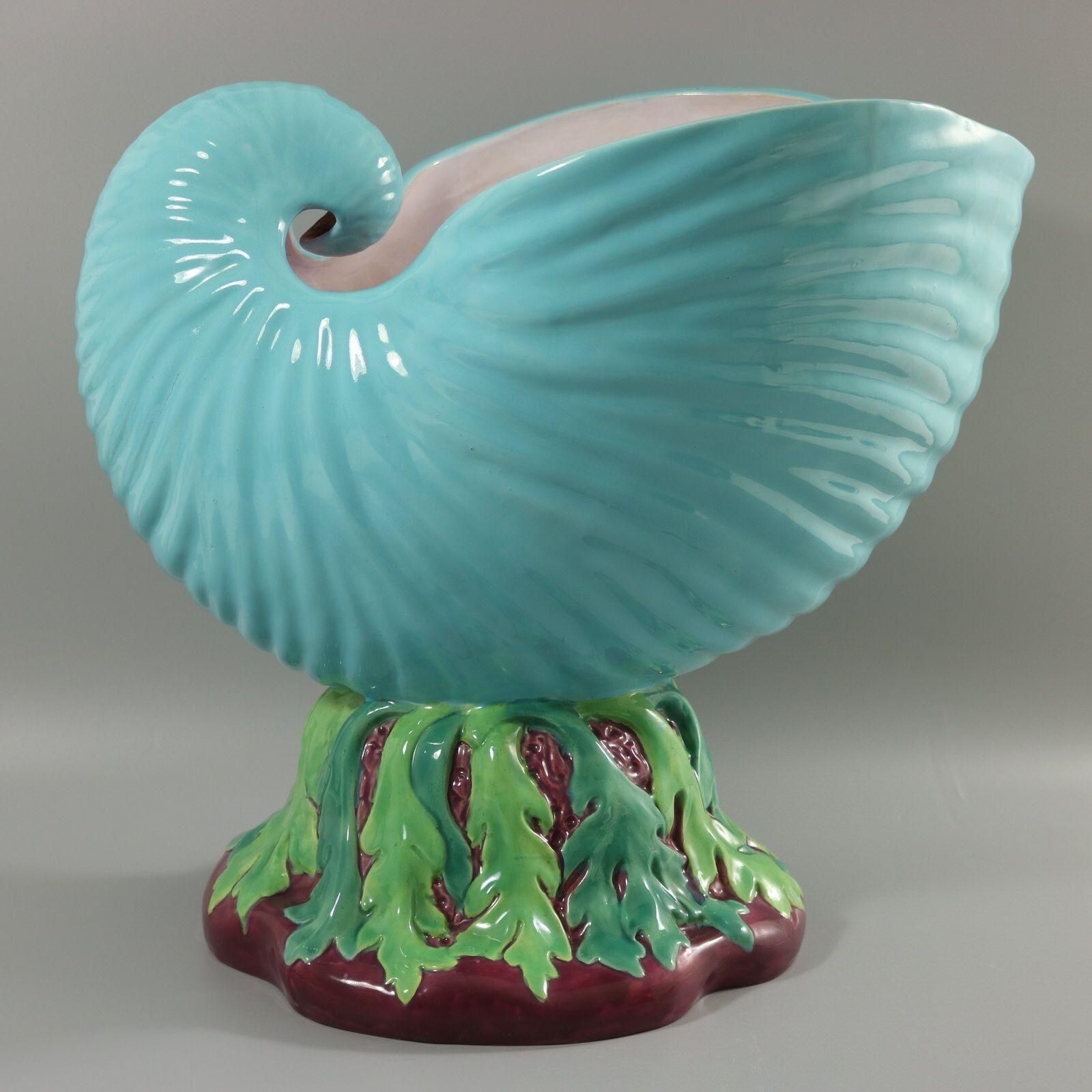 Minton Majolica Nautilus Shell bloempot photo vintage