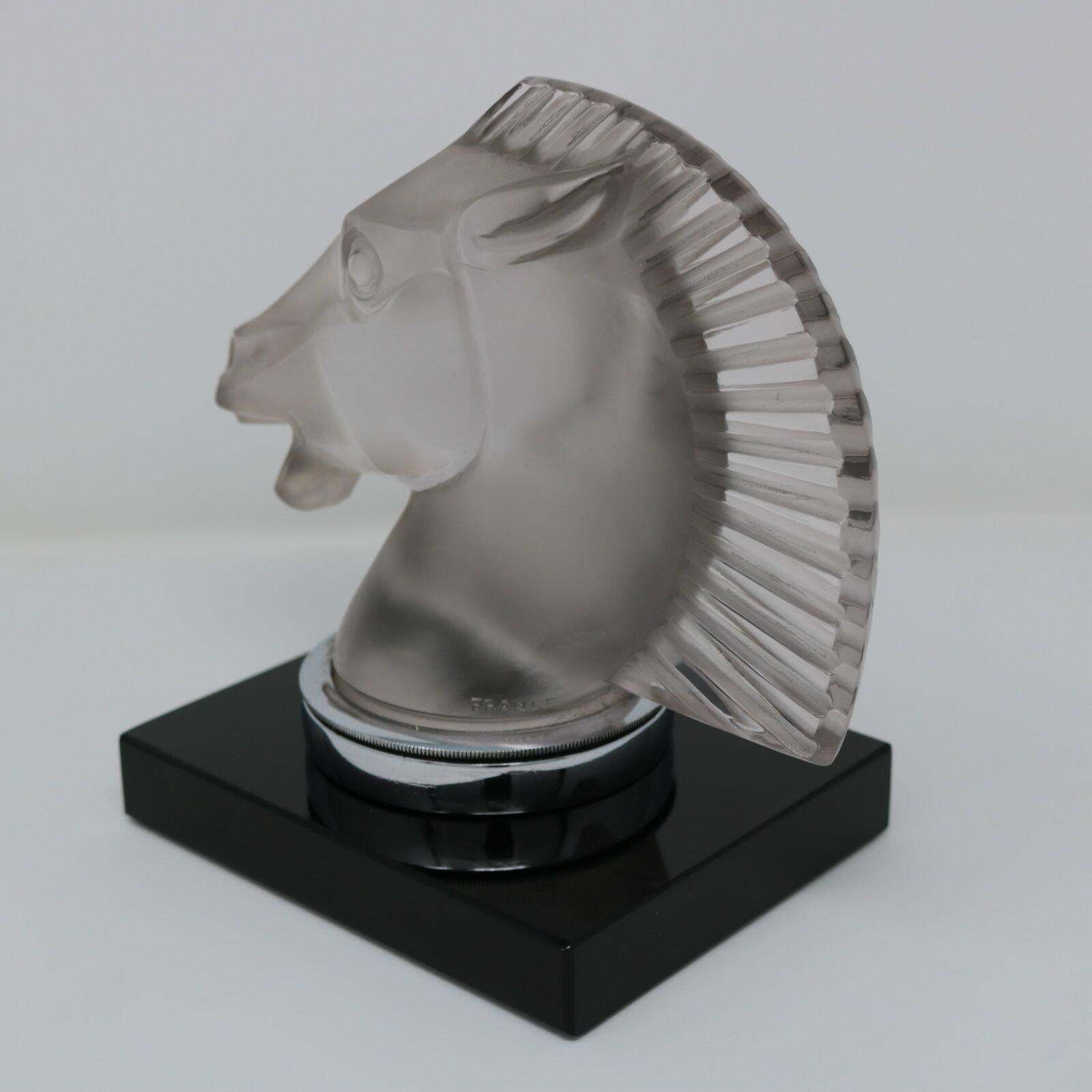 Rene Lalique Glass 'Longchamp B' Horse Head Mascot photo 8311.0