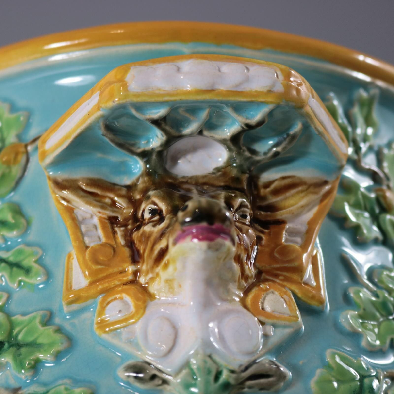 photo buy George Jones Majolica Wild Boar Game Pie Dish