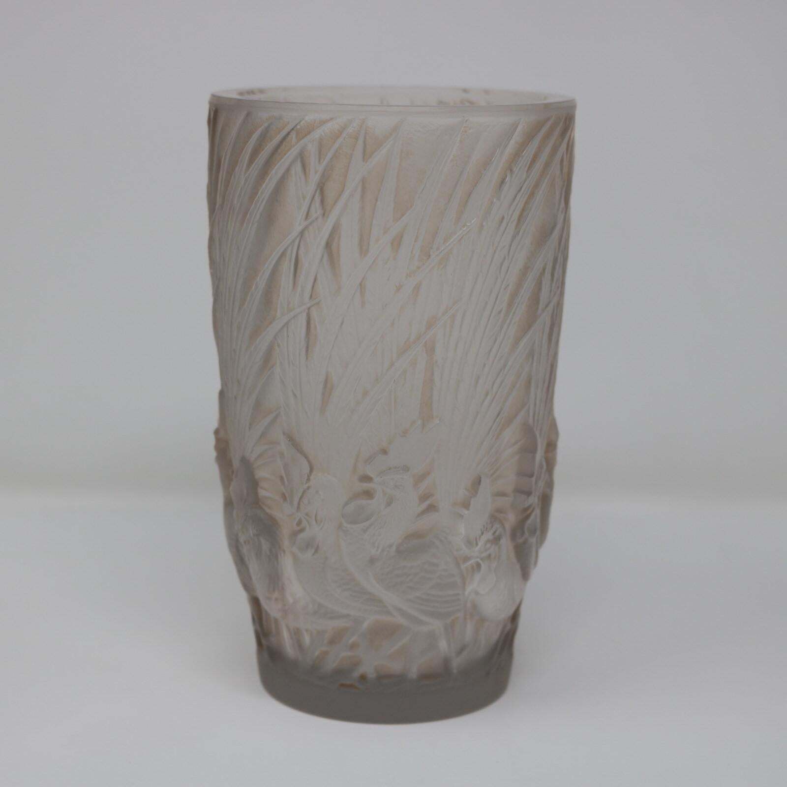 Rene Lalique Glass 'Coqs Et Plumes' Vase photo for sale
