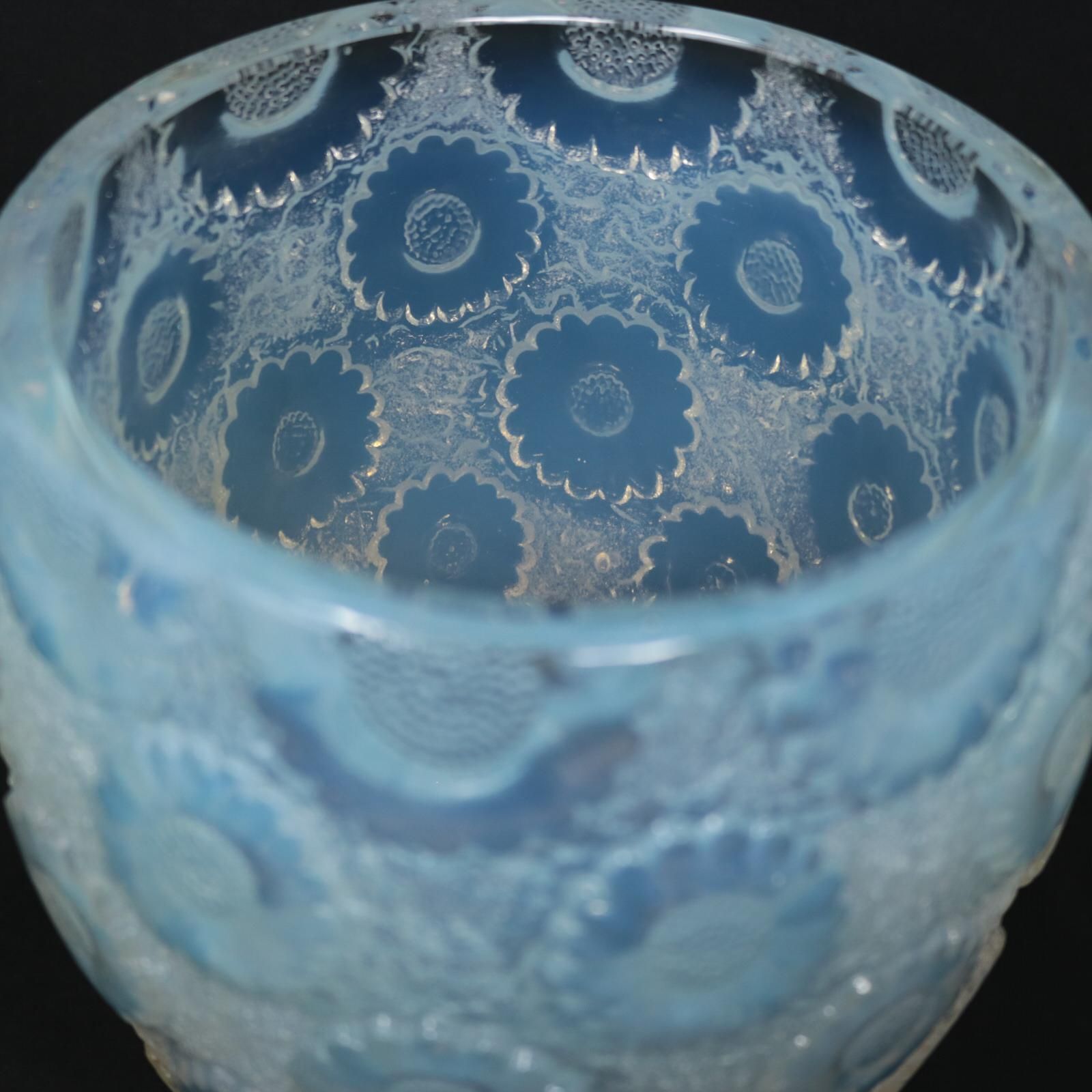 René Lalique Opalescent Glass 'Paquerettes' Daisies Vase photo Home Decor