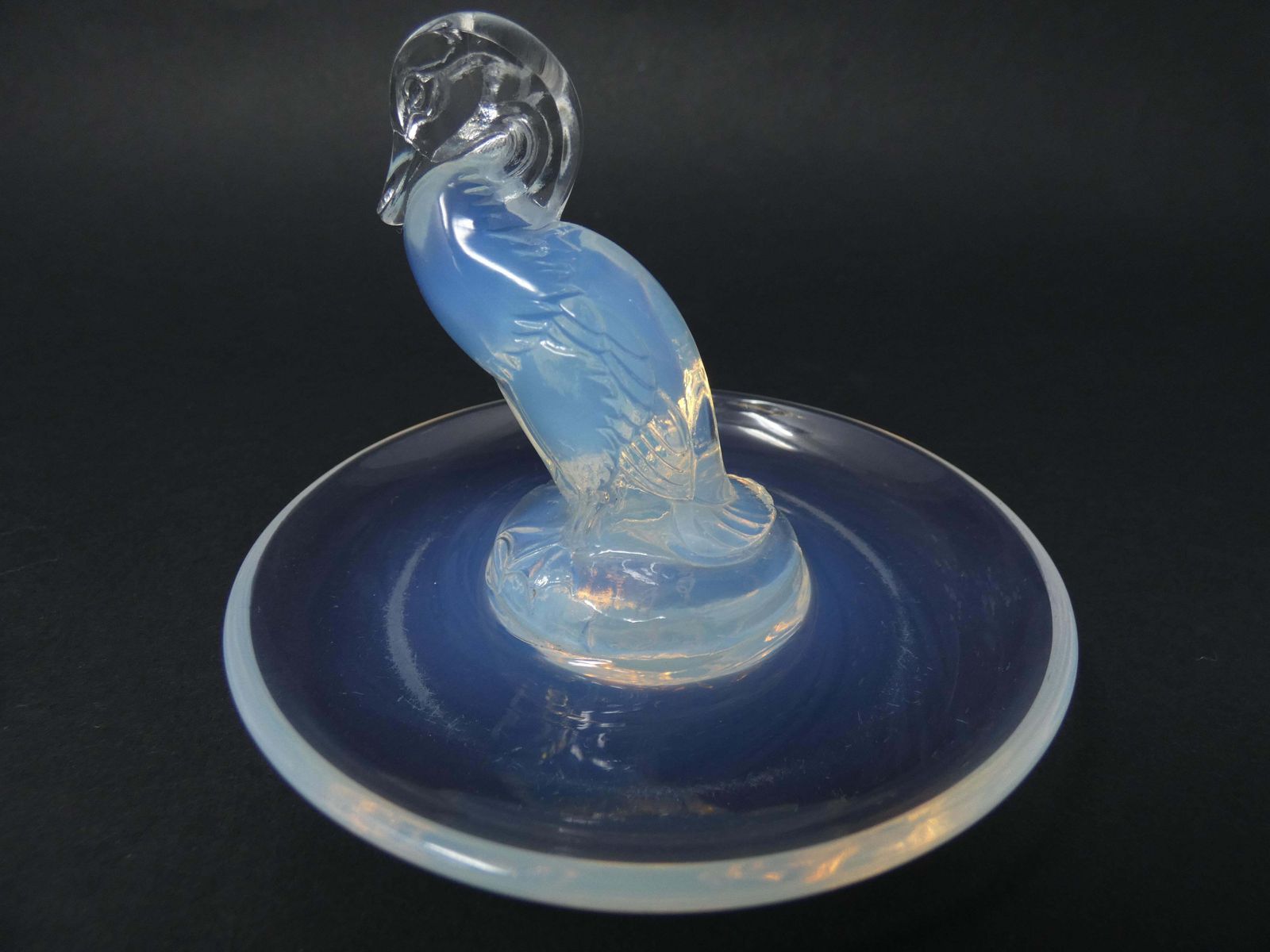 René Lalique Opalescent Glass 'Canard Duck' Cendrier Rond/Ashtray photo buy