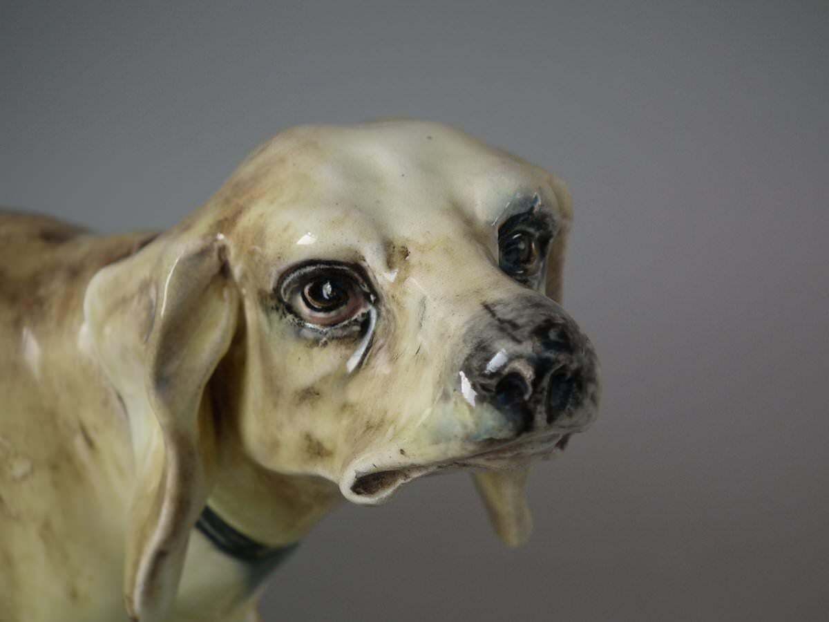 Jerome Massier Fils Majolica Dog Spill Vase photo vintage