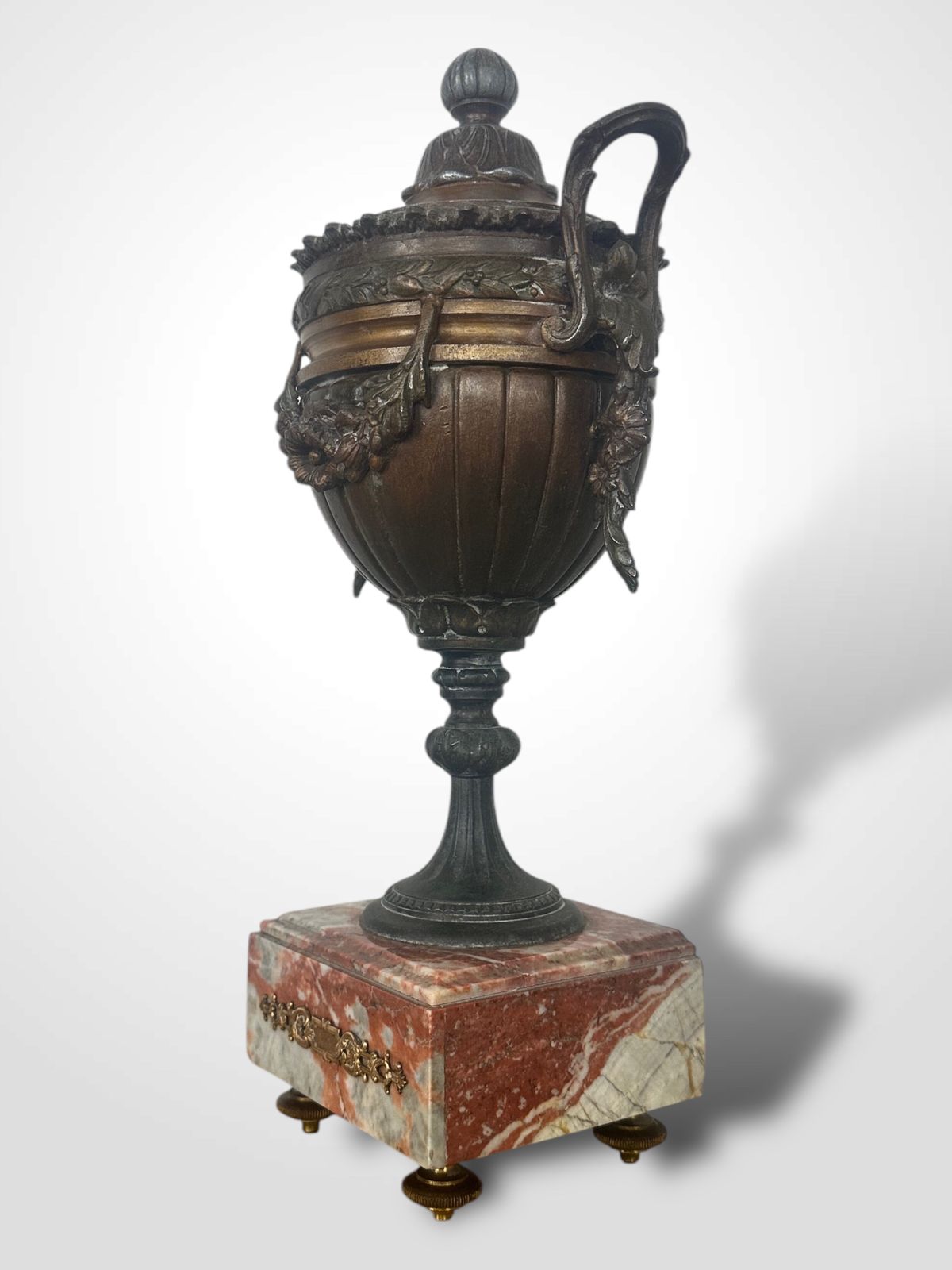 Home Decor Pair Of French Spelters Urns On Marble Bases photo