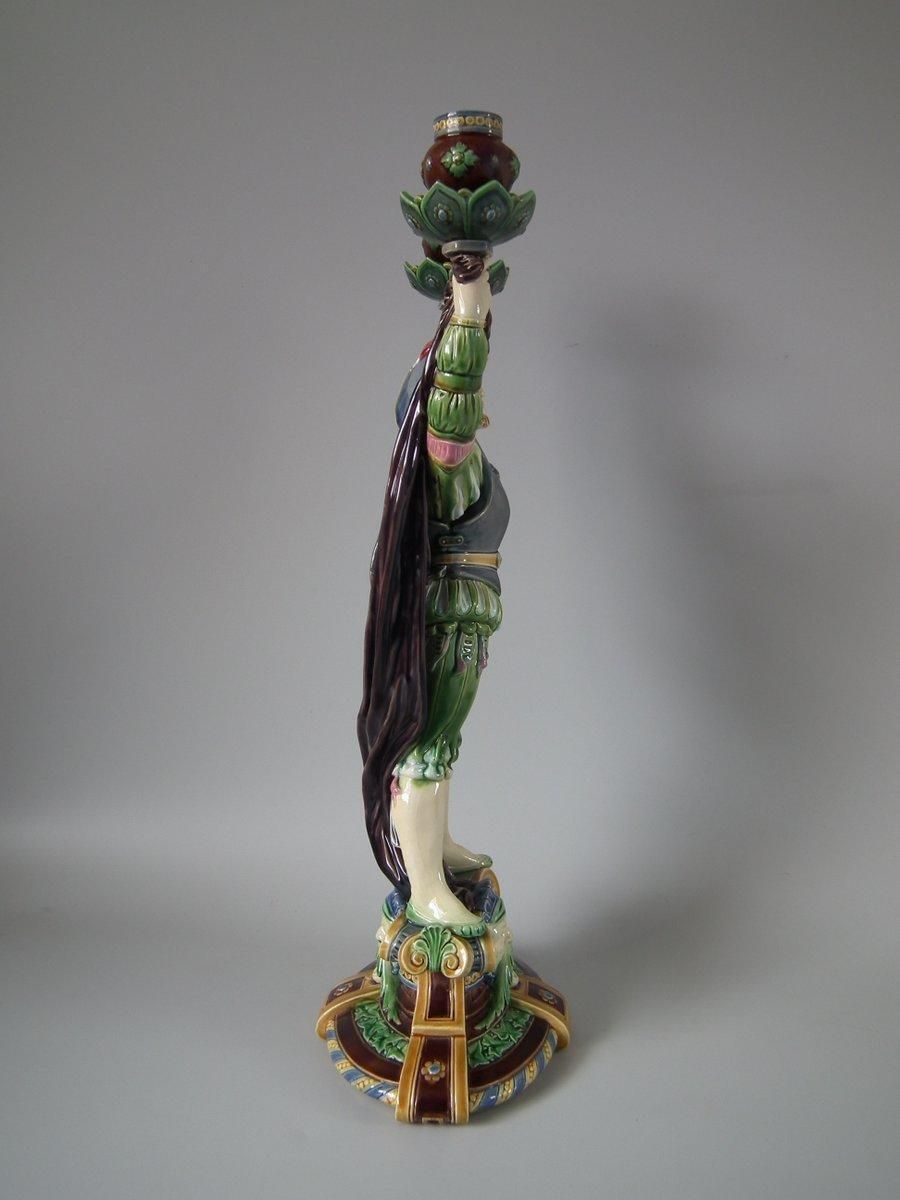 Minton Majolica Tudor Figure Candelabra photo vinterior