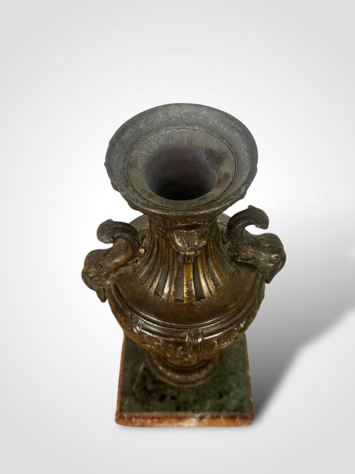 Pair Of French Spelter Vases Urns On Marble Bases photo buy
