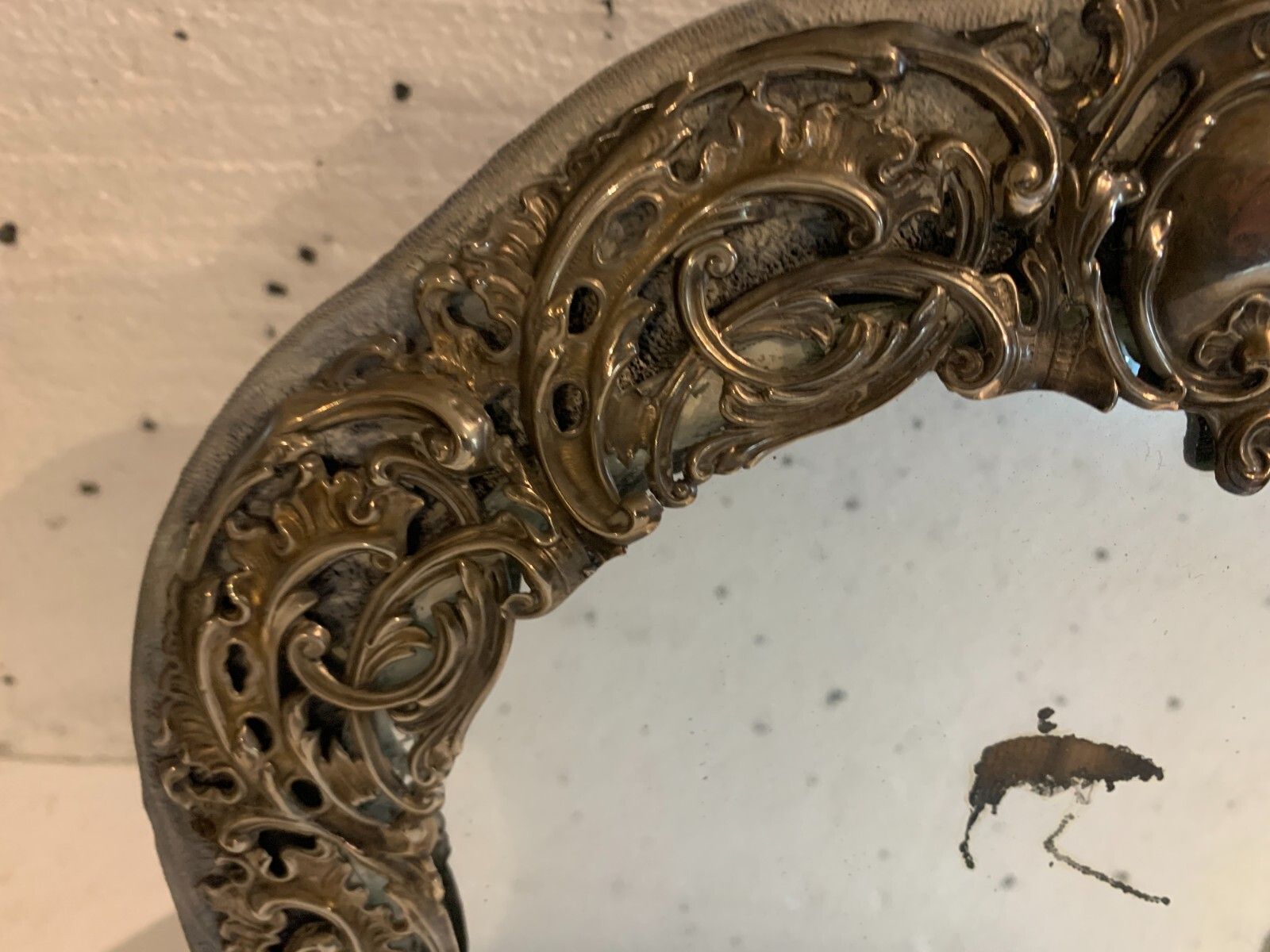 Louis XV Style Mirror In Metal Pushed Back 20th Century photo vintage