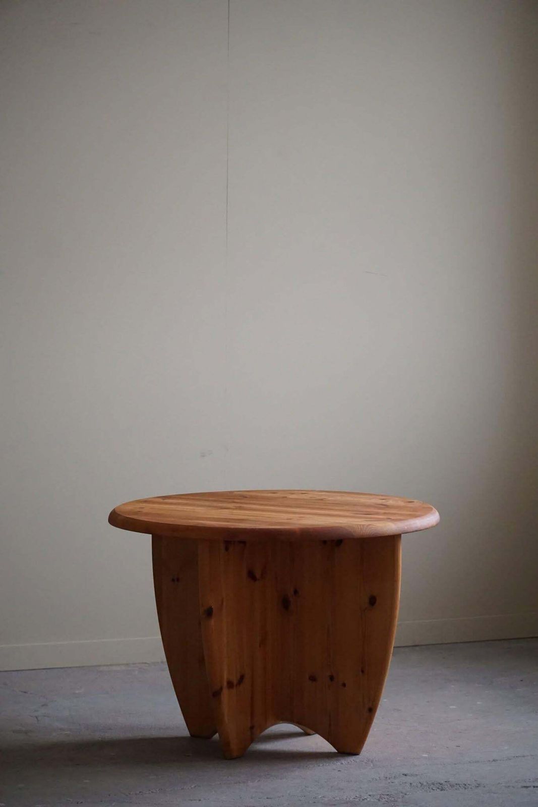 Danish Modern Round Coffee Table In Solid Pine, Rainer Daumiller Style, 1970s photo furniture