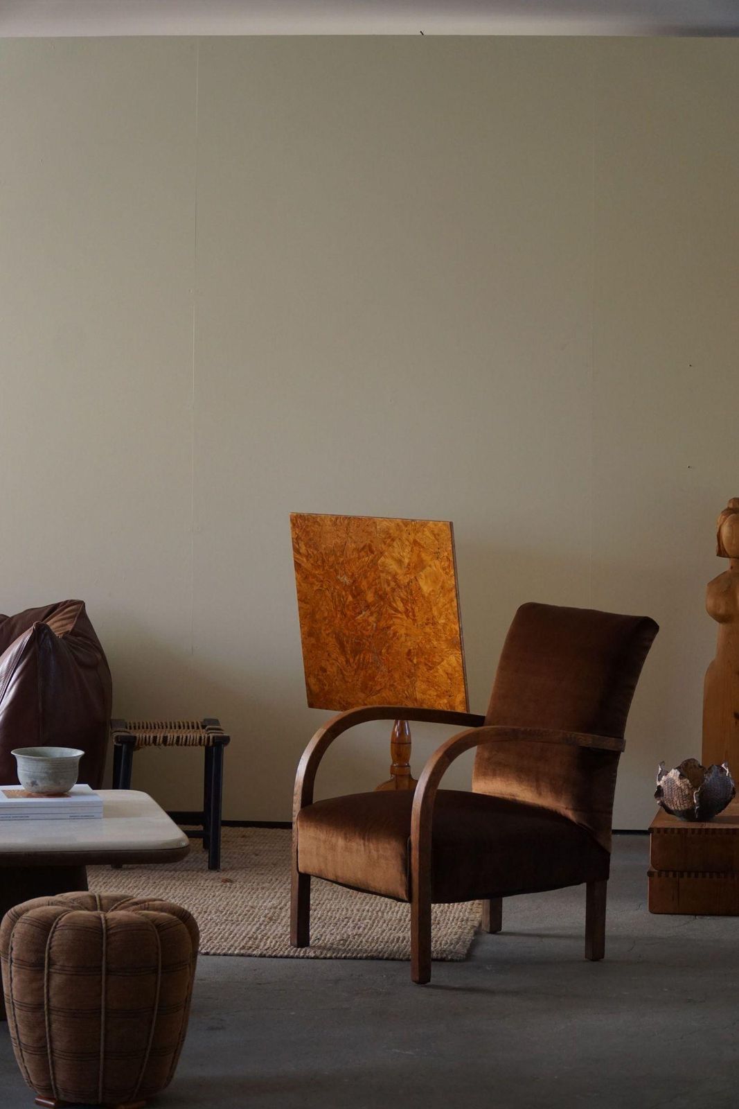 Fritz Hansen, Pair Of Danish Curved Art Deco Lounge Chairs, Reupholstered, 1940s photo for sale