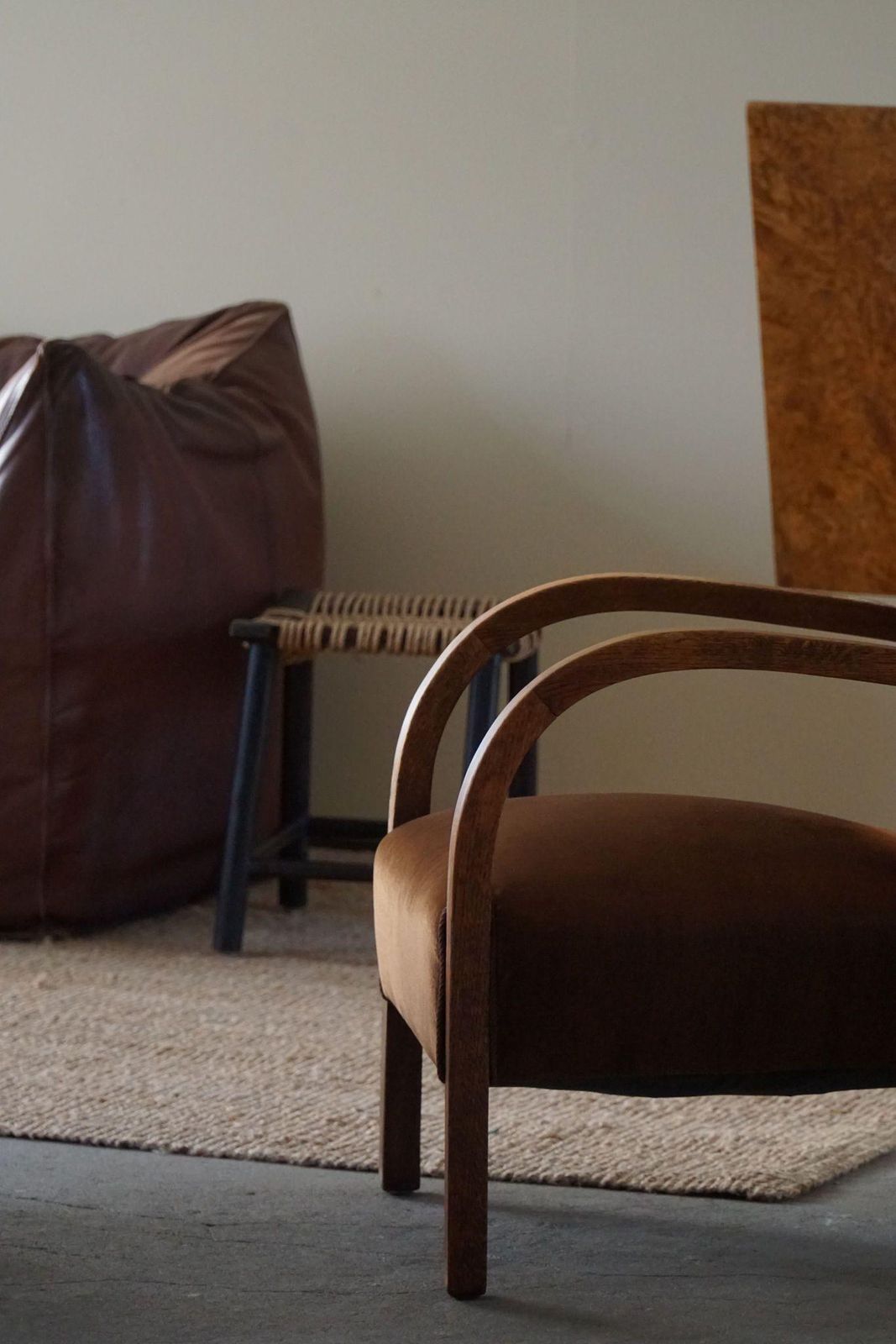 photo furniture Fritz Hansen, Pair Of Danish Curved Art Deco Lounge Chairs, Reupholstered, 1940s