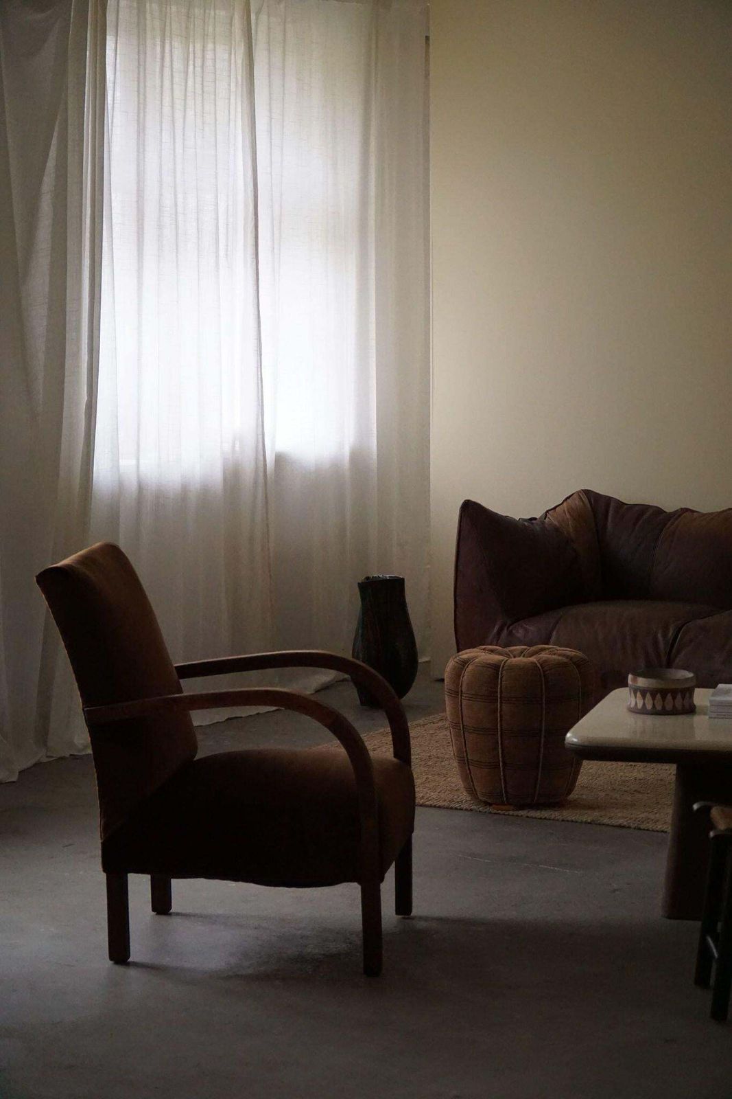 Furniture Fritz Hansen, Pair Of Danish Curved Art Deco Lounge Chairs, Reupholstered, 1940s photo