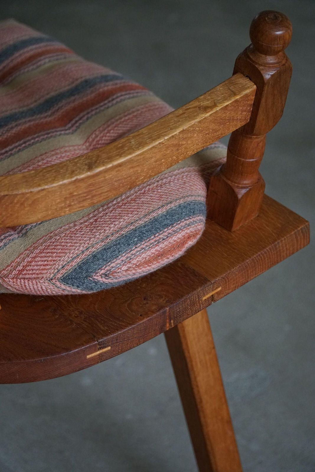 photo buy Hand Crafted Tripod Armchairs In Oak, By A Danish Cabinetmaker, Folk Art, 1930s