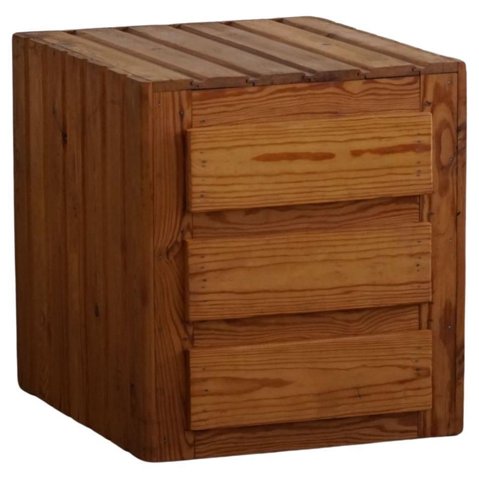 Primitive Freestanding Chest Of Drawers In Pine, Swedish Mid Century, 1950s