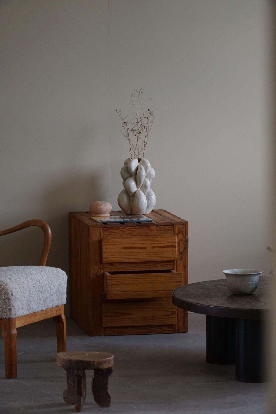 Primitive Freestanding Chest Of Drawers In Pine, Swedish Mid Century, 1950s photo for sale