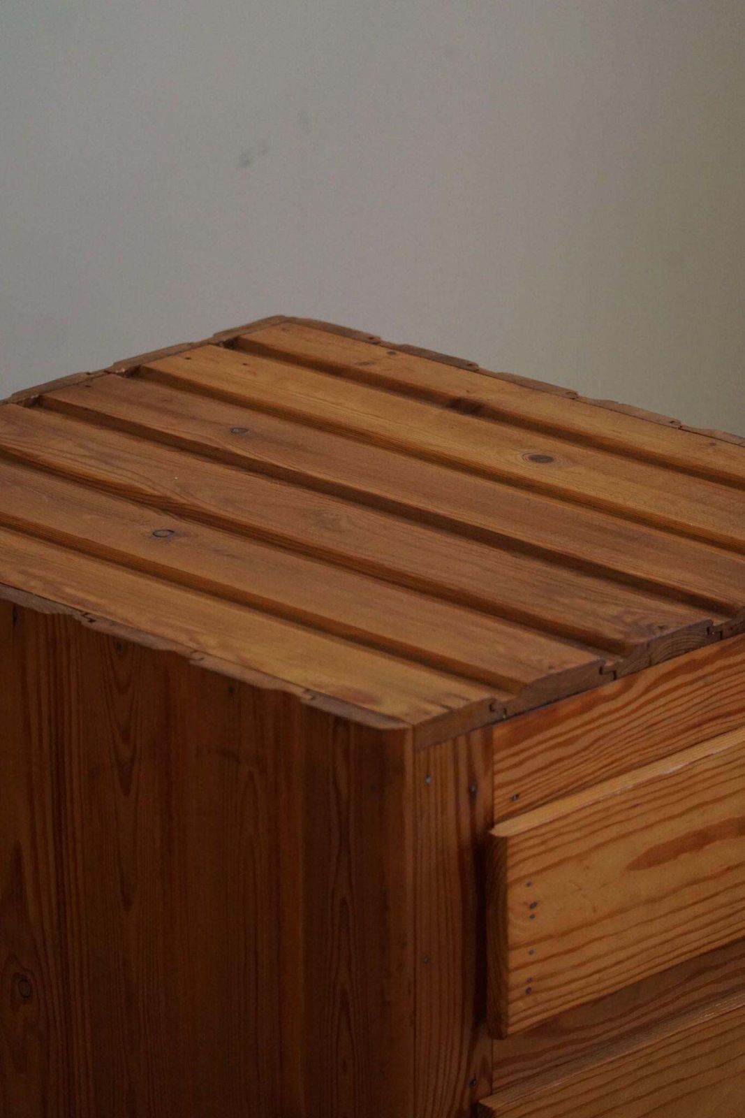 Primitive Freestanding Chest Of Drawers In Pine, Swedish Mid Century, 1950s photo vintage