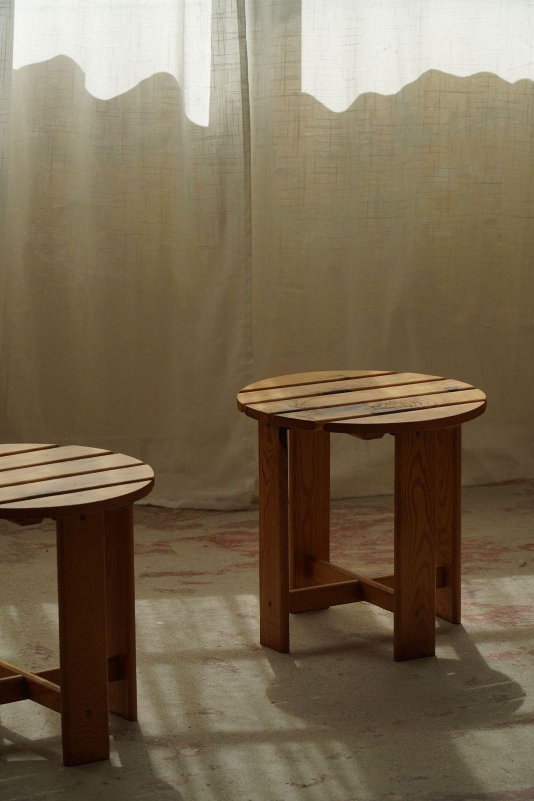 Pair Of Stools In Pine, By A Swedish Cabinetmaker, Mid Century Modern, 1960s photo 807.0