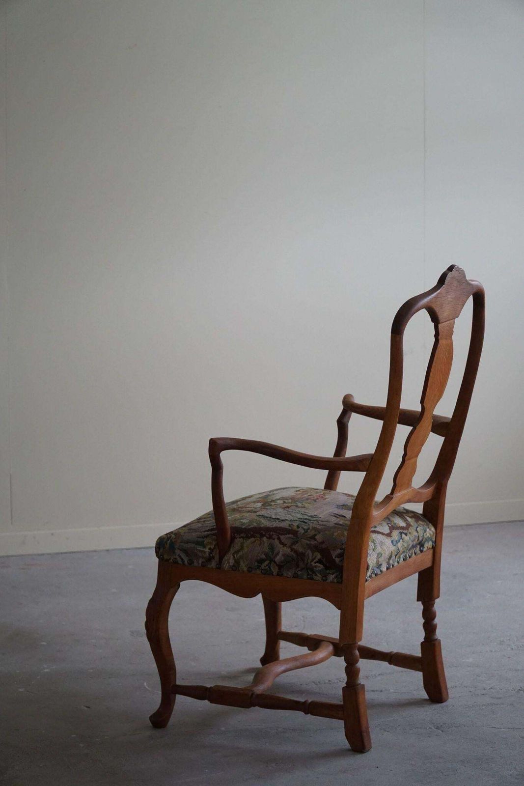 Classic Baroque Style Armchair In Oak, Made By A Danish Cabinetmaker, 1930s photo 1130.0