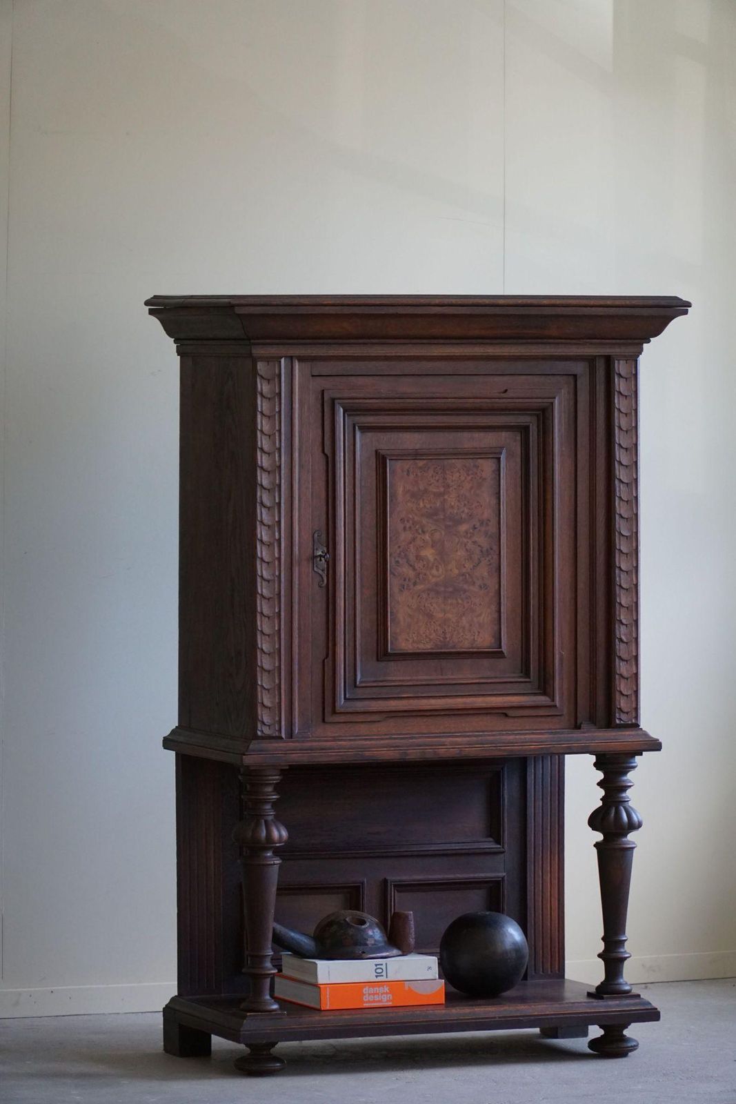 Baroque Style Cabinet In Oak & Birch, Made By A Danish Cabinetmaker, 1920s photo 2099.0
