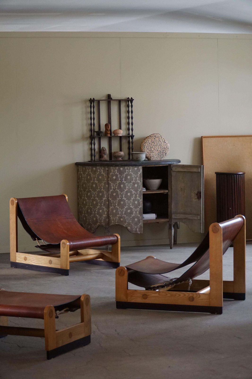 Francesco Lucianetti, Lounge Chairs In Leather & Elm, Italian Modern, 1960s photo furniture