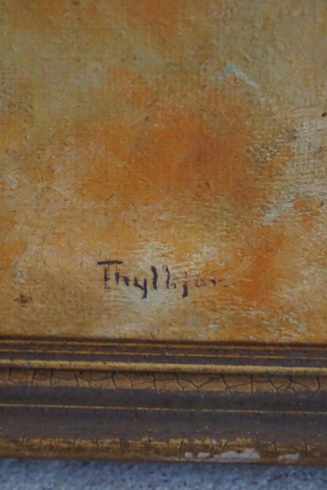 photo furniture Large Oil On Canvas Painting, Unknown Danish Artist, Late 1800s