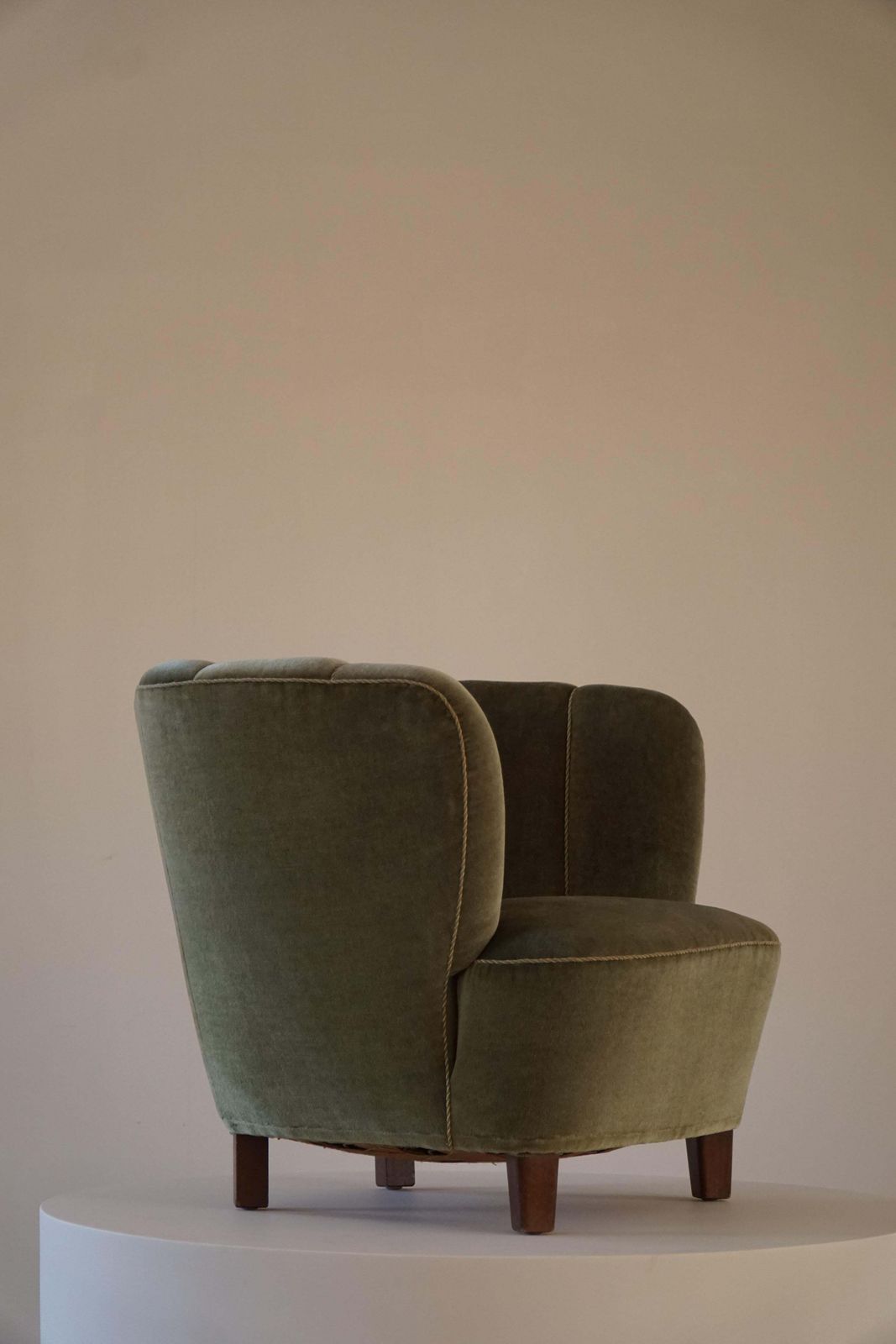 Furniture Danish Midcentury, Curved Club Chair, Viggo Boesen Style, 1940s photo