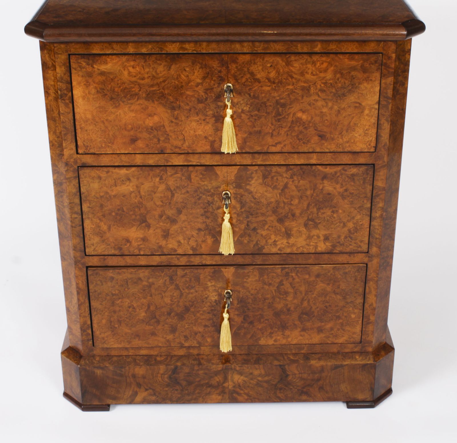 Bespoke Pair Of Burr Walnut Bedside Chests Cabinets  Made To Order photo furniture
