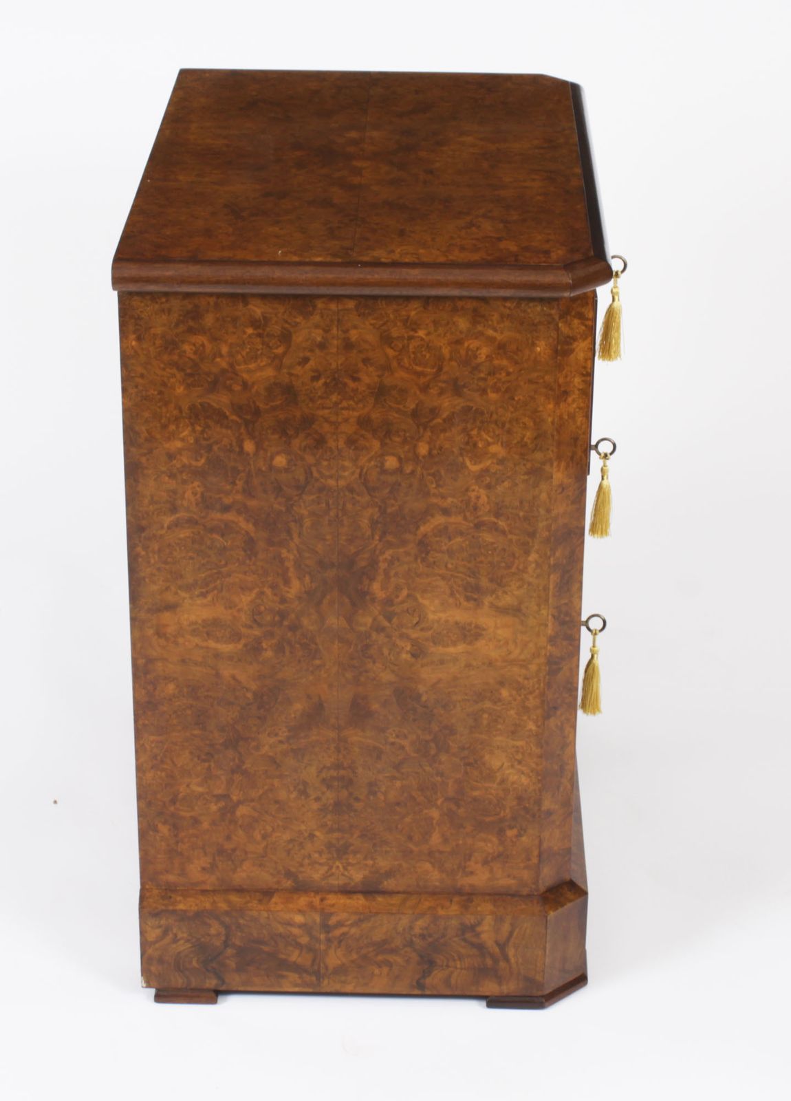 photo vinterior Bespoke Pair Of Burr Walnut Bedside Chests Cabinets  Made To Order