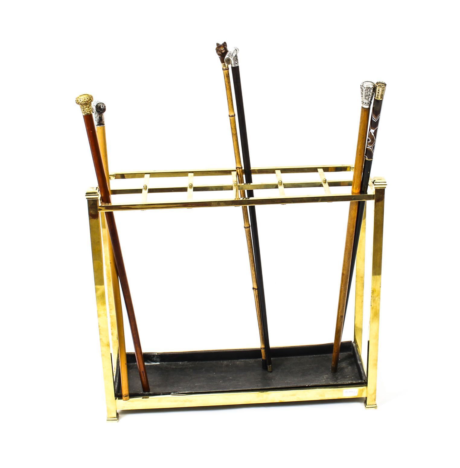 Antique Brass Umbrella Walking Stick Stand With Twelve Divisions Late 19th C photo furniture
