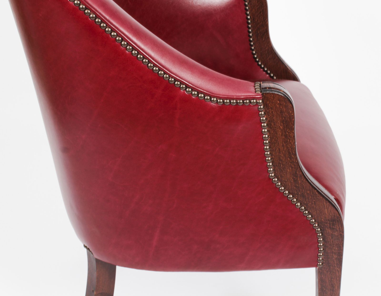 Bespoke English Handmade Leather Desk Chair Burgundy photo 1050.0