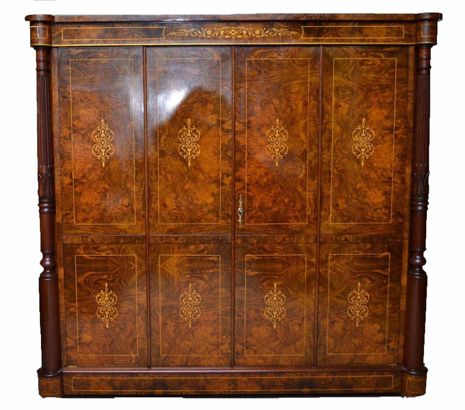 Bespoke Inlaid Burr Walnut Tv Plasma Hi Fi Stereo Cabinet