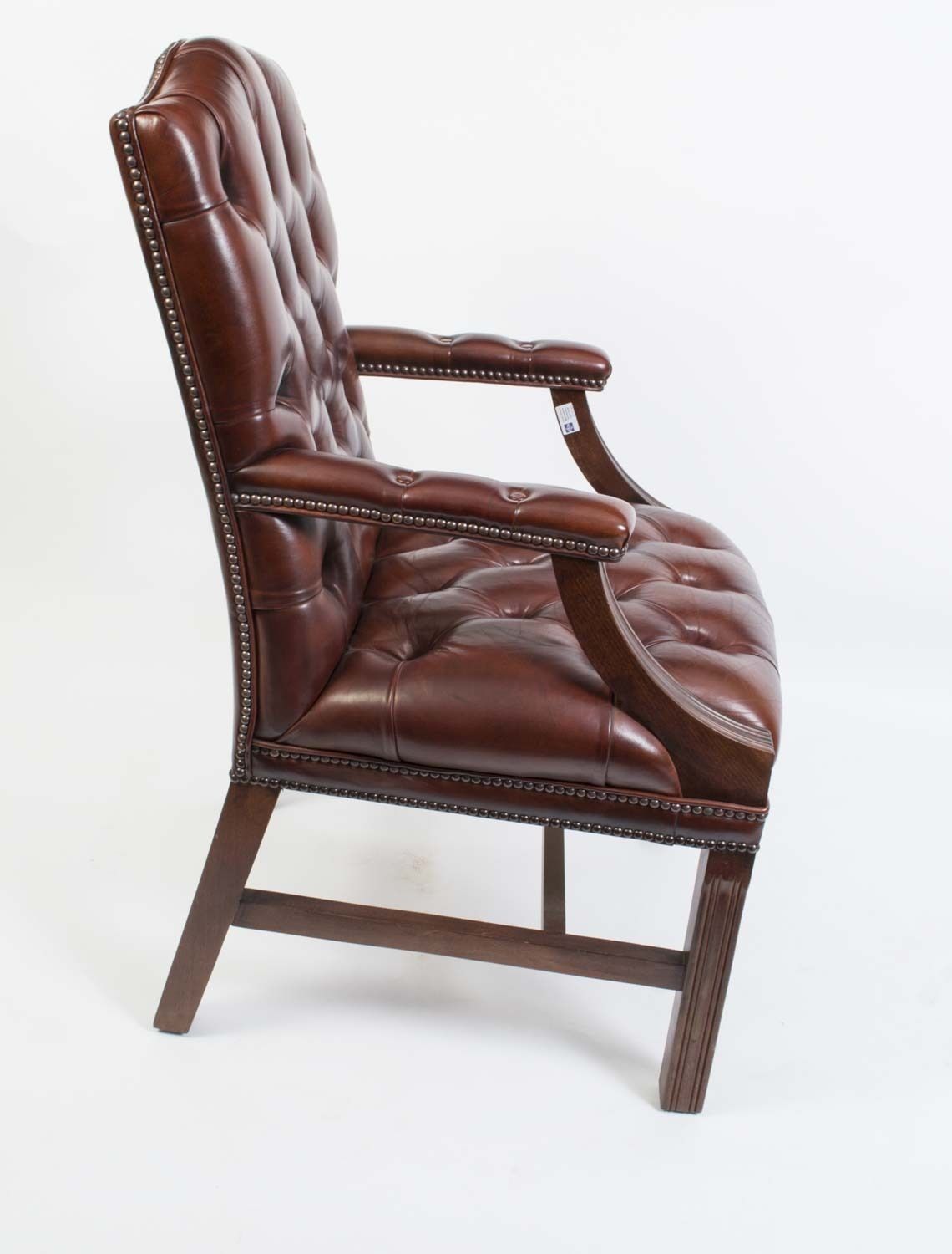 Bespoke English Handmade Gainsborough Leather Desk Chair photo for sale