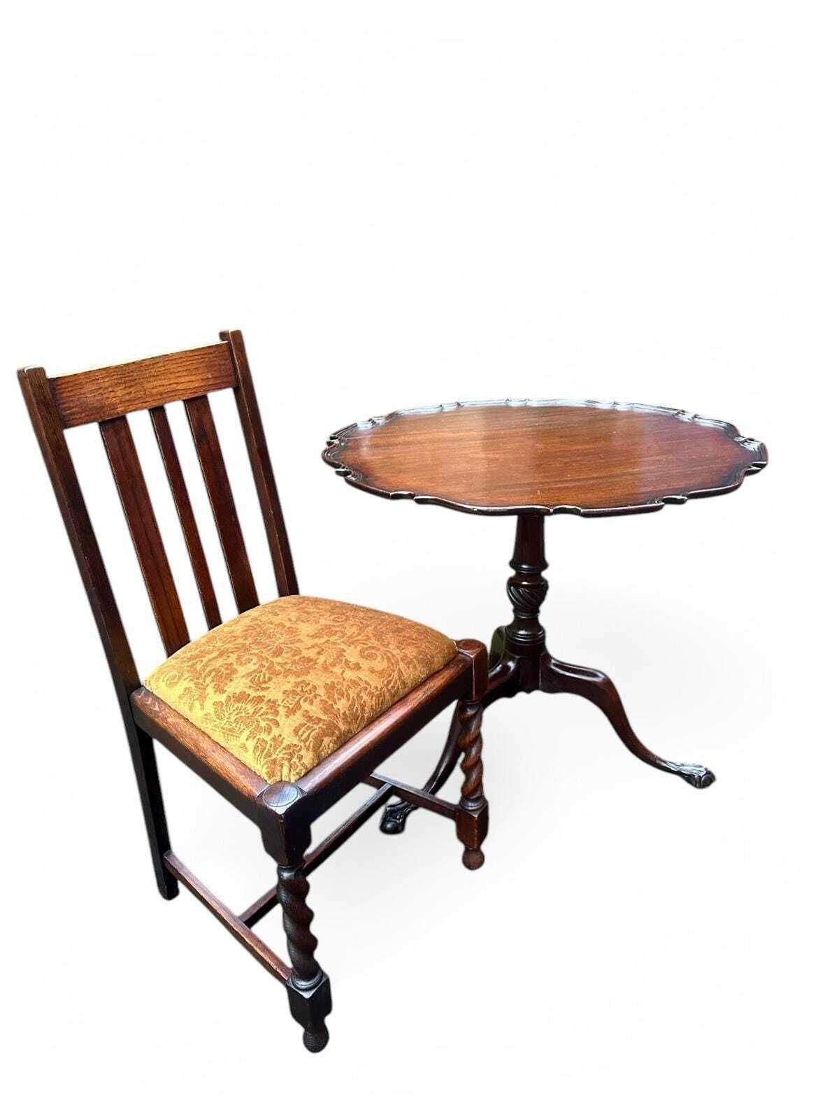 Antique Edwardian Bedroom Chair / C1910 / Barley Twist Legs photo Furniture