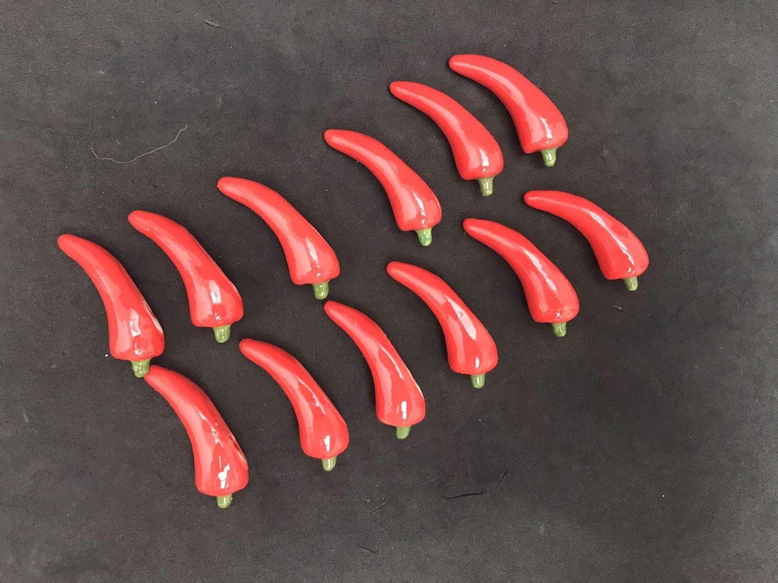 Majolica Knife Rest Set 12 Ceramic Red Chili Cutlery Holder Red Decor Flatware Rest Kitchen Decor Display Vegetables Gift For Hostess photo Home Decor