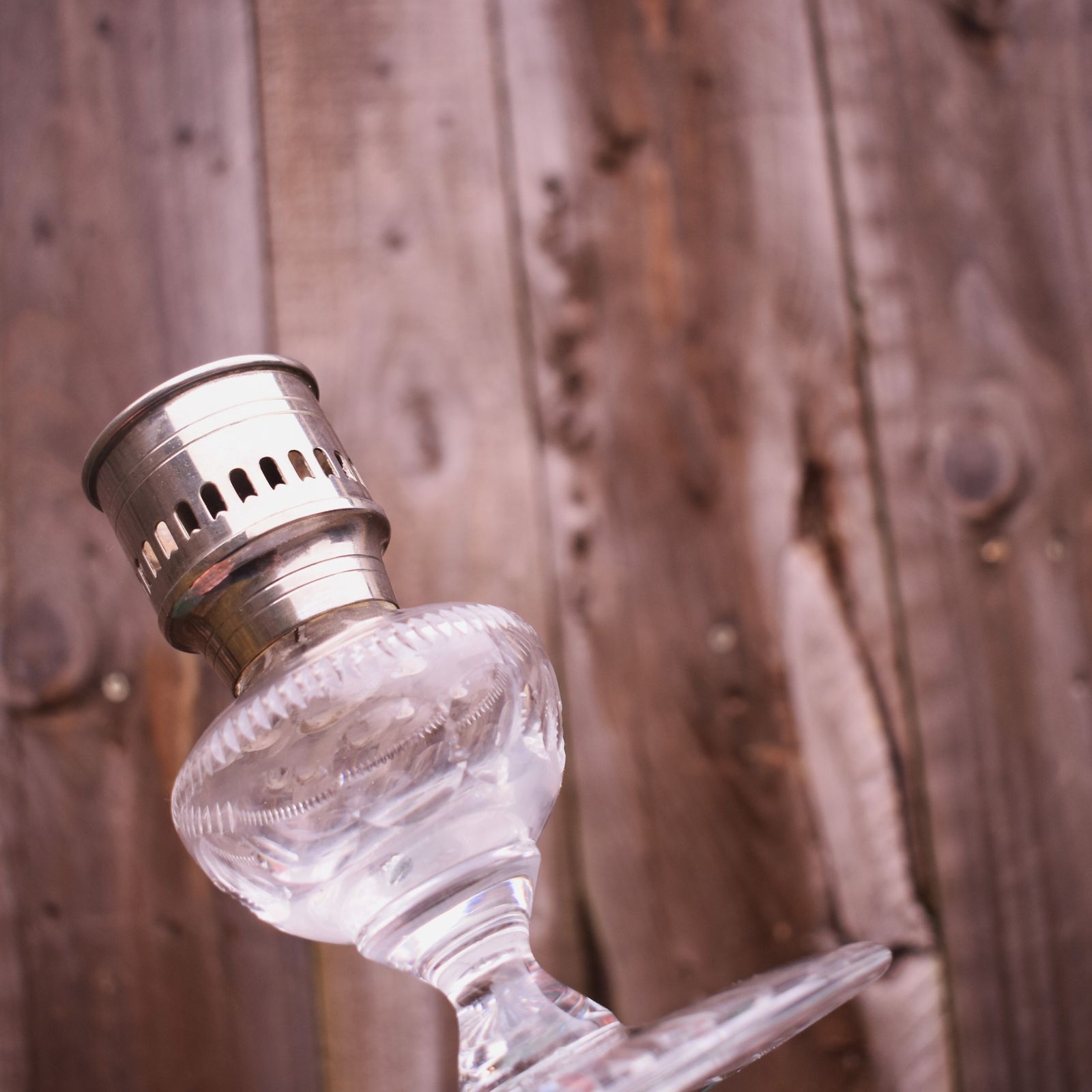 photo for sale Antique Vintage Thomas Webb & Sons Lead Crystal Silver Plate Candlestick
