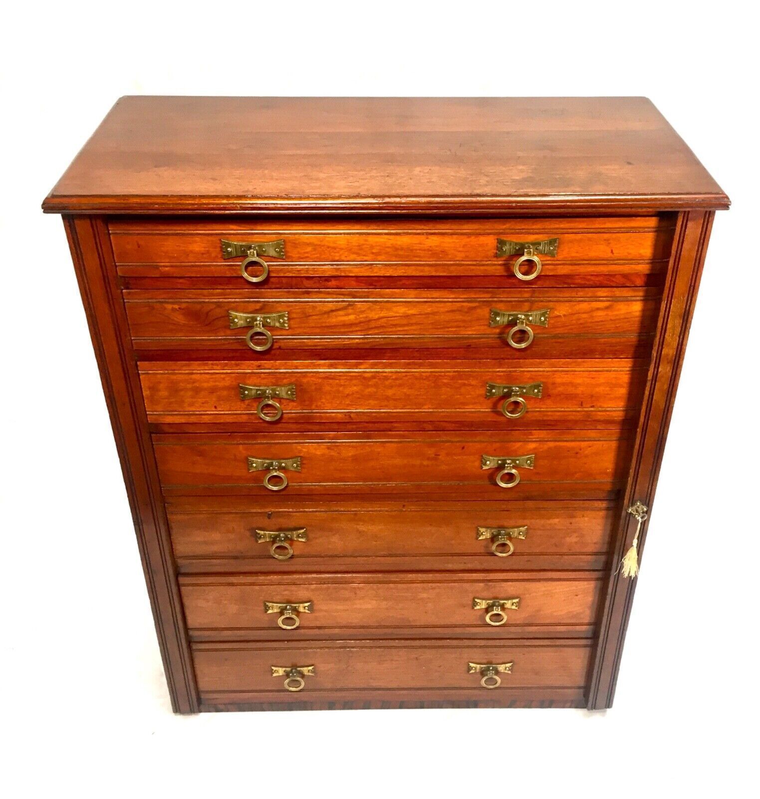 Antique Mahogany Wood Victorian Architects Plan Chest Of Drawers / Cabinet 1880 photo Furniture