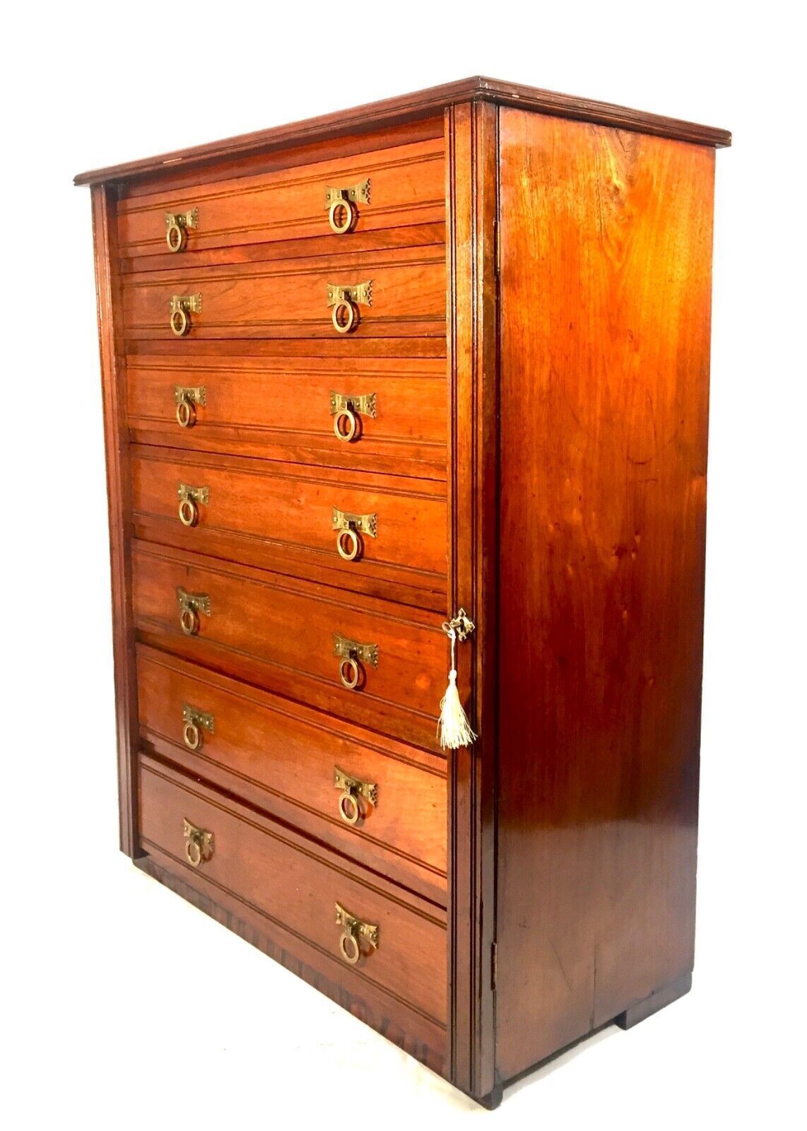 Antique Mahogany Wood Victorian Architects Plan Chest Of Drawers / Cabinet 1880 photo 1250.0