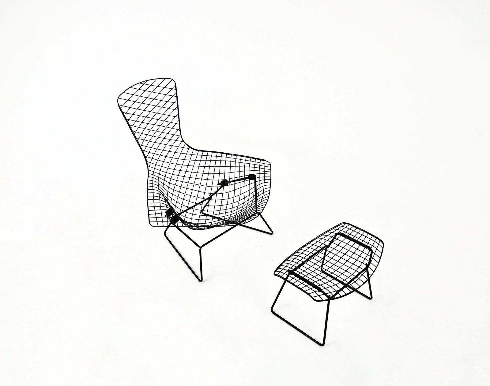 Bird Chair With Ottoman By Harry Bertoia For Knoll, 1960 photo for sale