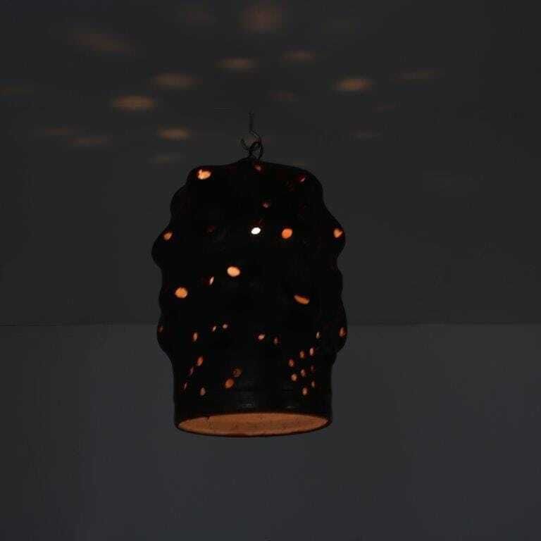 1960s Free Form Ceramics Hanging Lamp From The Netherlands photo furniture