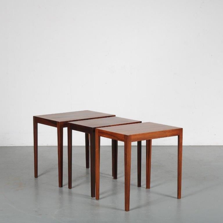 Furniture Svenn Eske Kristensen Nesting Tables For Pontoppidan, Denmark 1960 photo