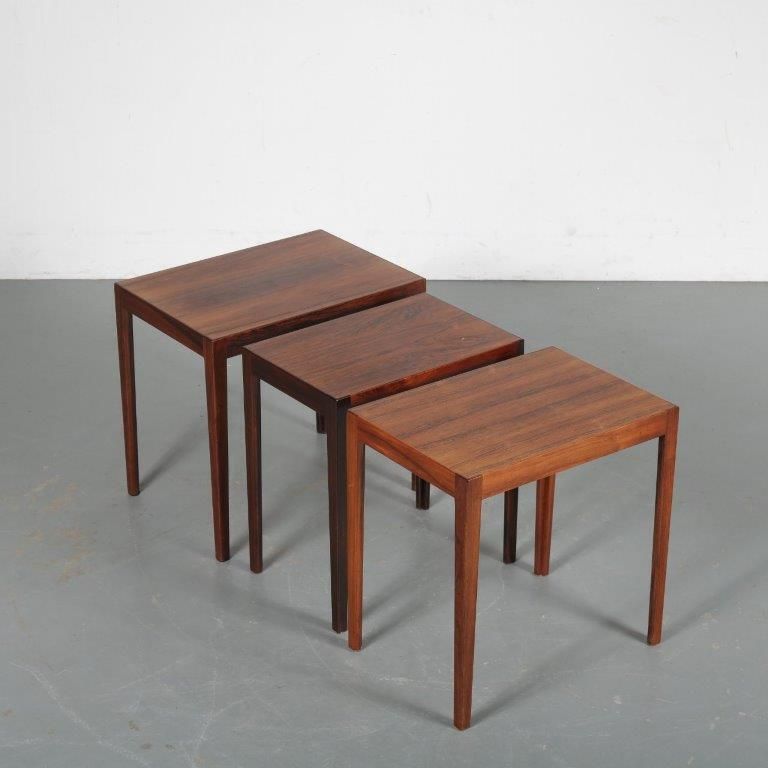 732.0 Svenn Eske Kristensen Nesting Tables For Pontoppidan, Denmark 1960 photo