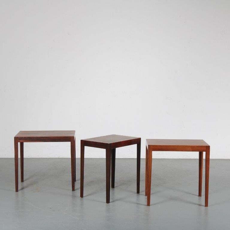 photo vinterior Svenn Eske Kristensen Nesting Tables For Pontoppidan, Denmark 1960