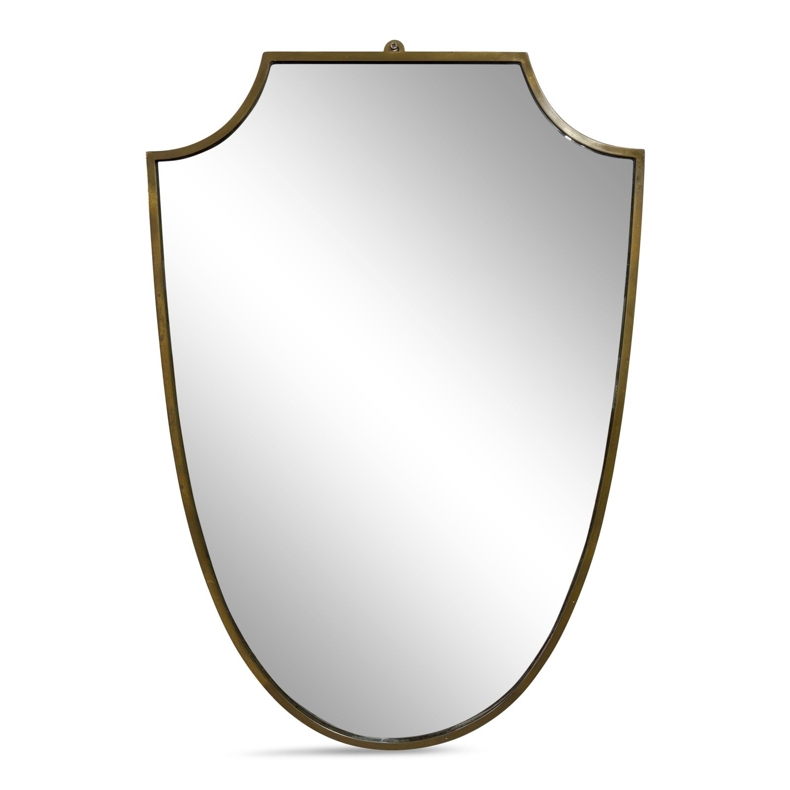 1950s Italian Brass Shield Mirror
