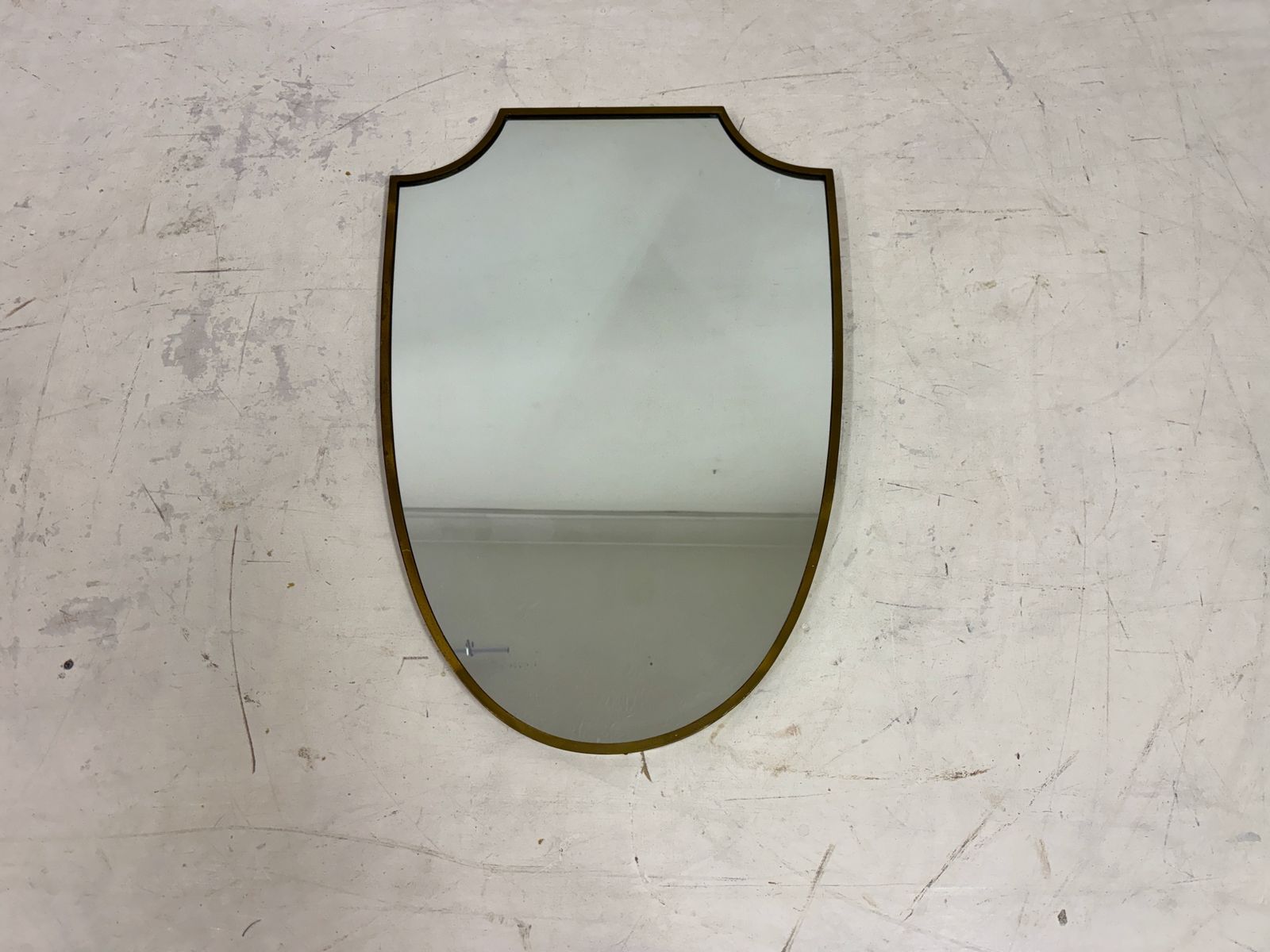 1950s Italian Brass Shield Mirror photo vintage