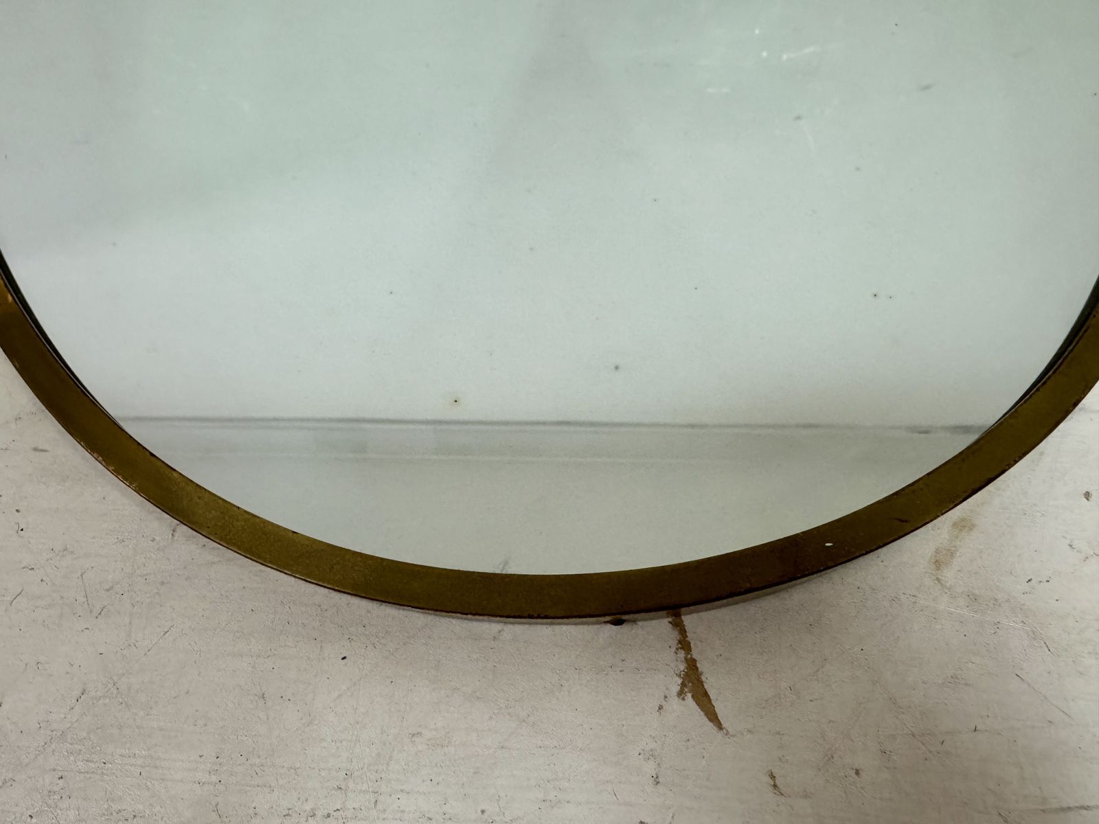 photo furniture 1950s Italian Brass Shield Mirror